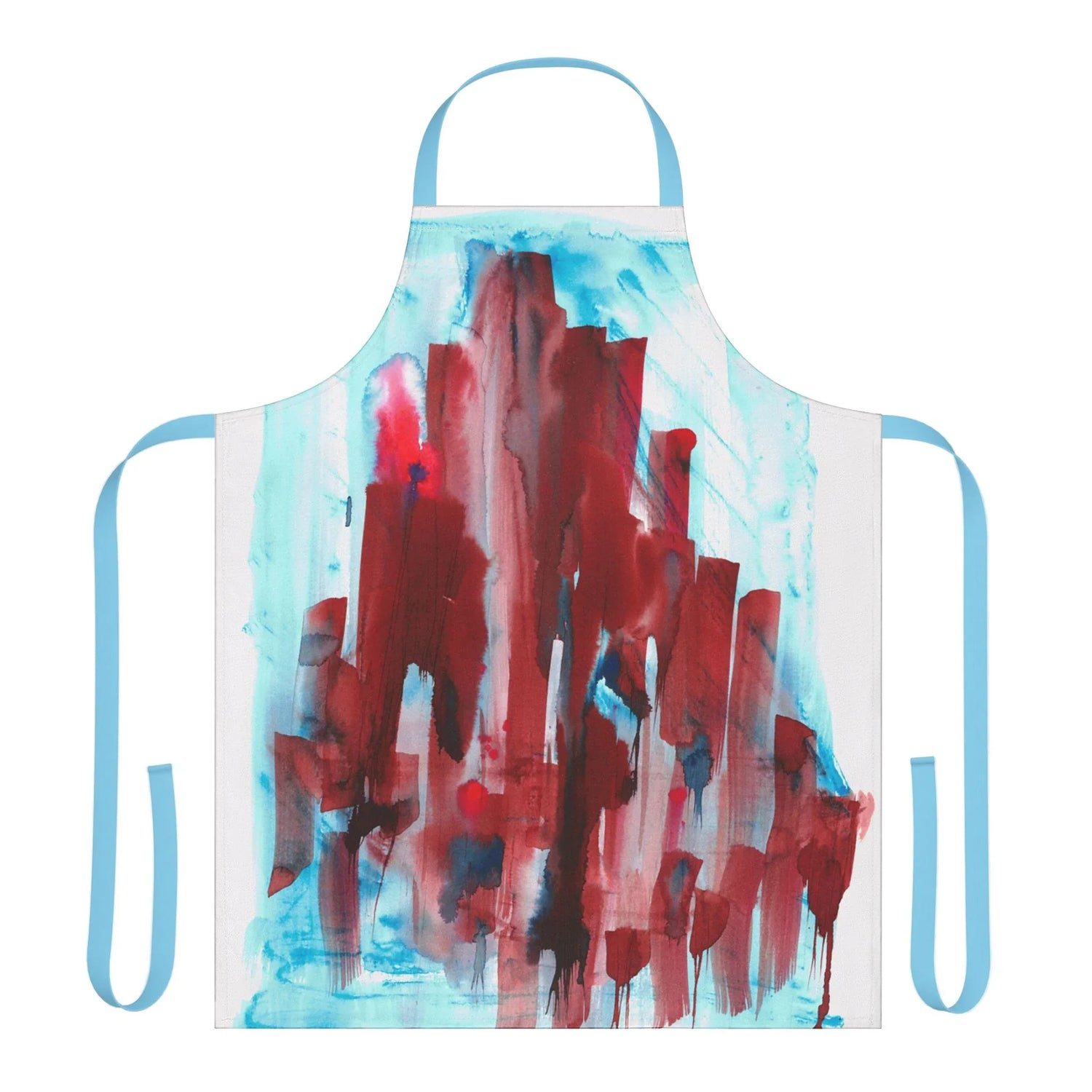 Abstract Apron Crimson Tower – Artistic Kitchen Chef Gift - Laure Leprince - Artiste Peintre