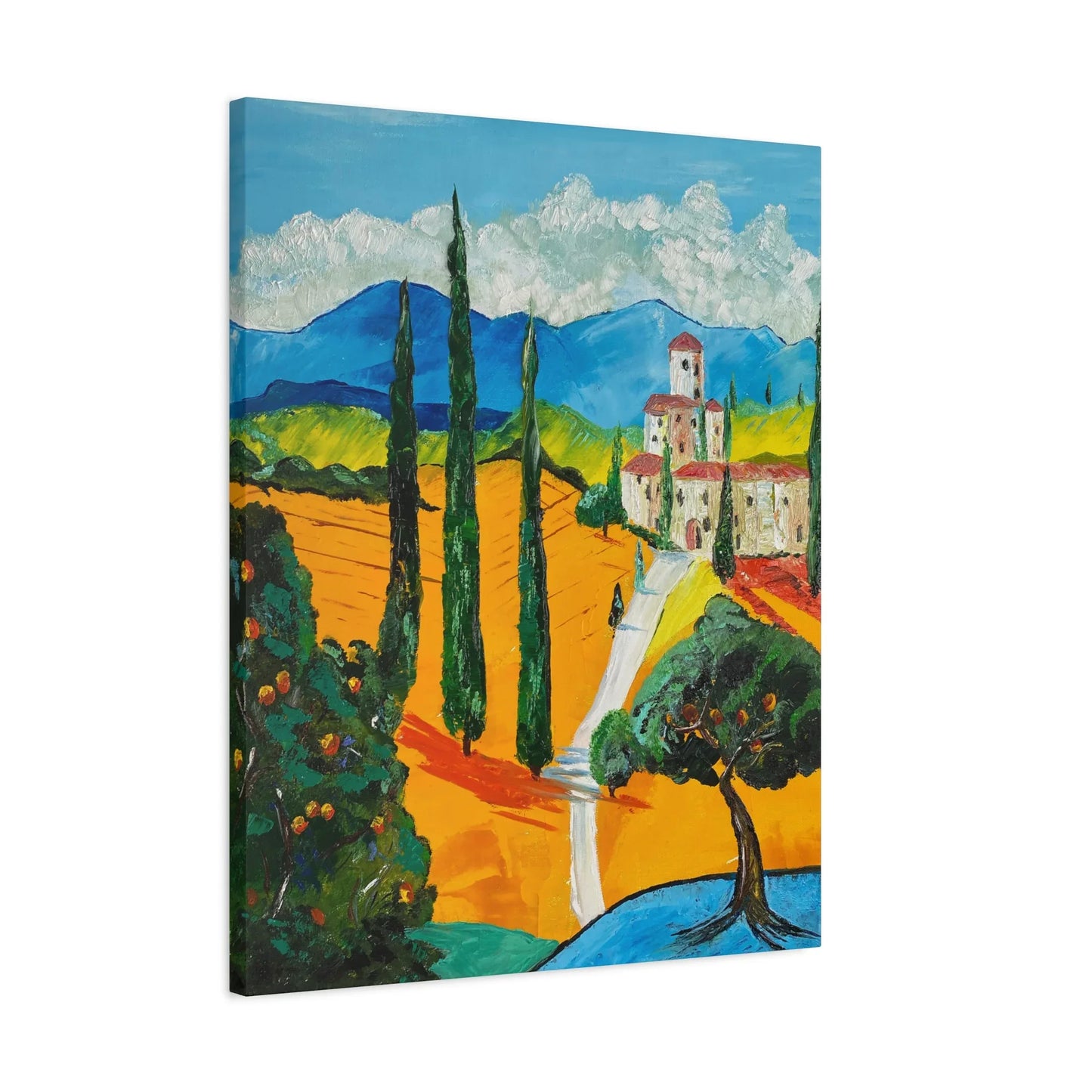 Paysage Méditerranéen – Peinture Originale Imprimée | Art Contemporain Lumineux - Laure Leprince - Artiste Peintre