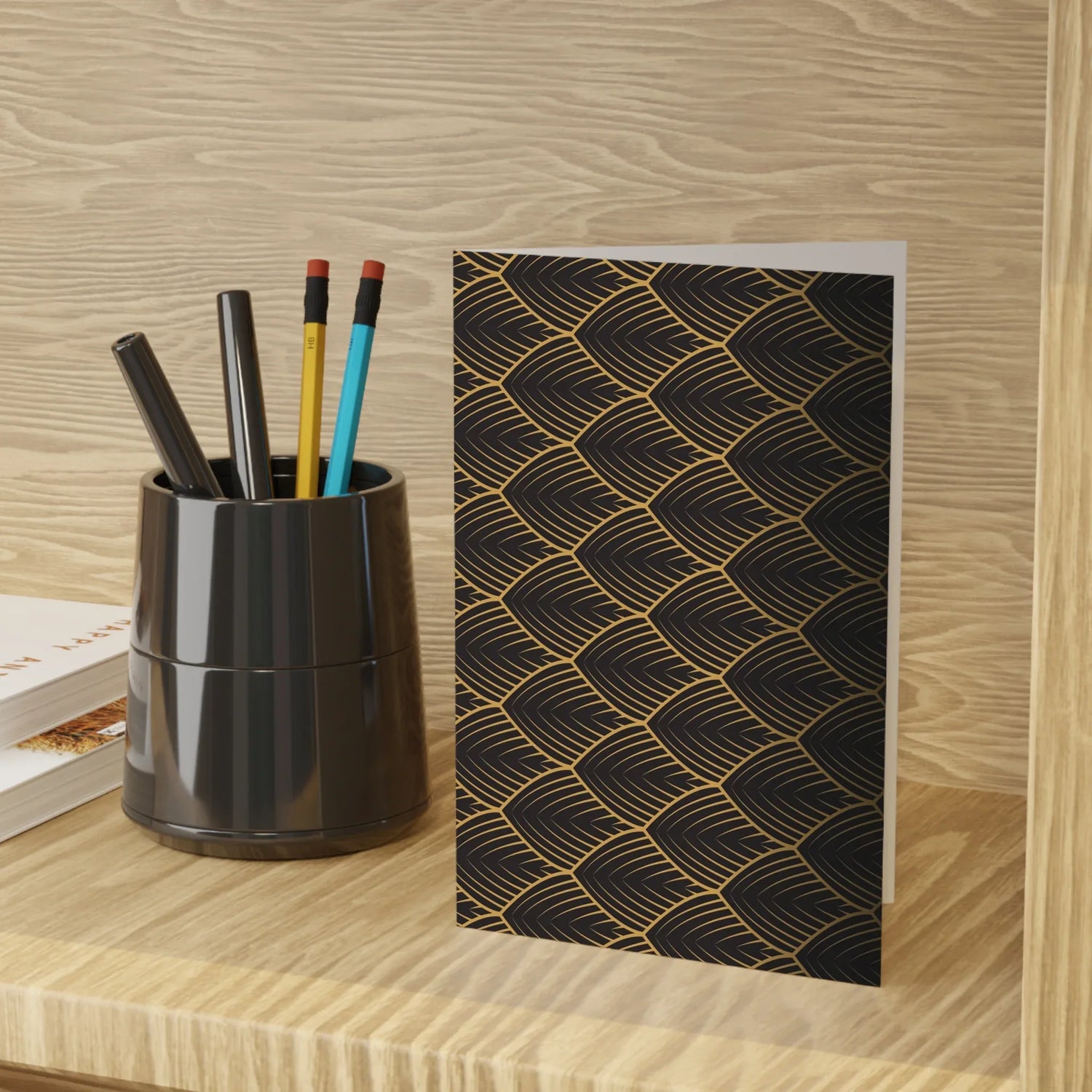 Art Deco Patterns #12 Leaf Greeting Card - Elegant - Laure Leprince - Artiste Peintre