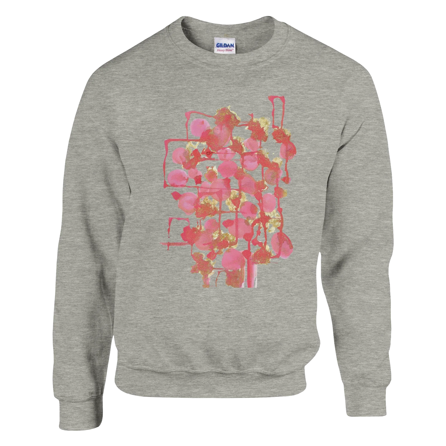 Sweatshirt Unisexe Classique Reseau Framboise – Impression Artistique Multicolore - Laure Leprince - Artiste Peintre