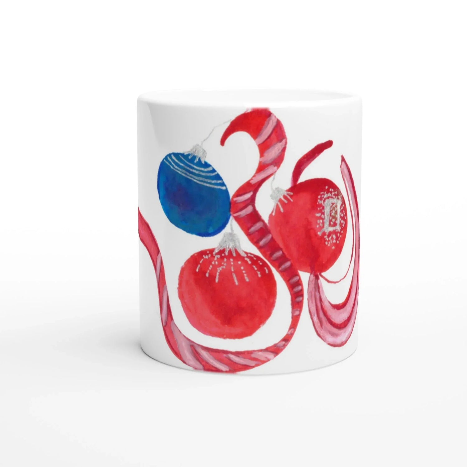 Mug en céramique blanche 325 ml Guirlande – Élégance, sécurité et durabilité - Laure Leprince - Artiste Peintre