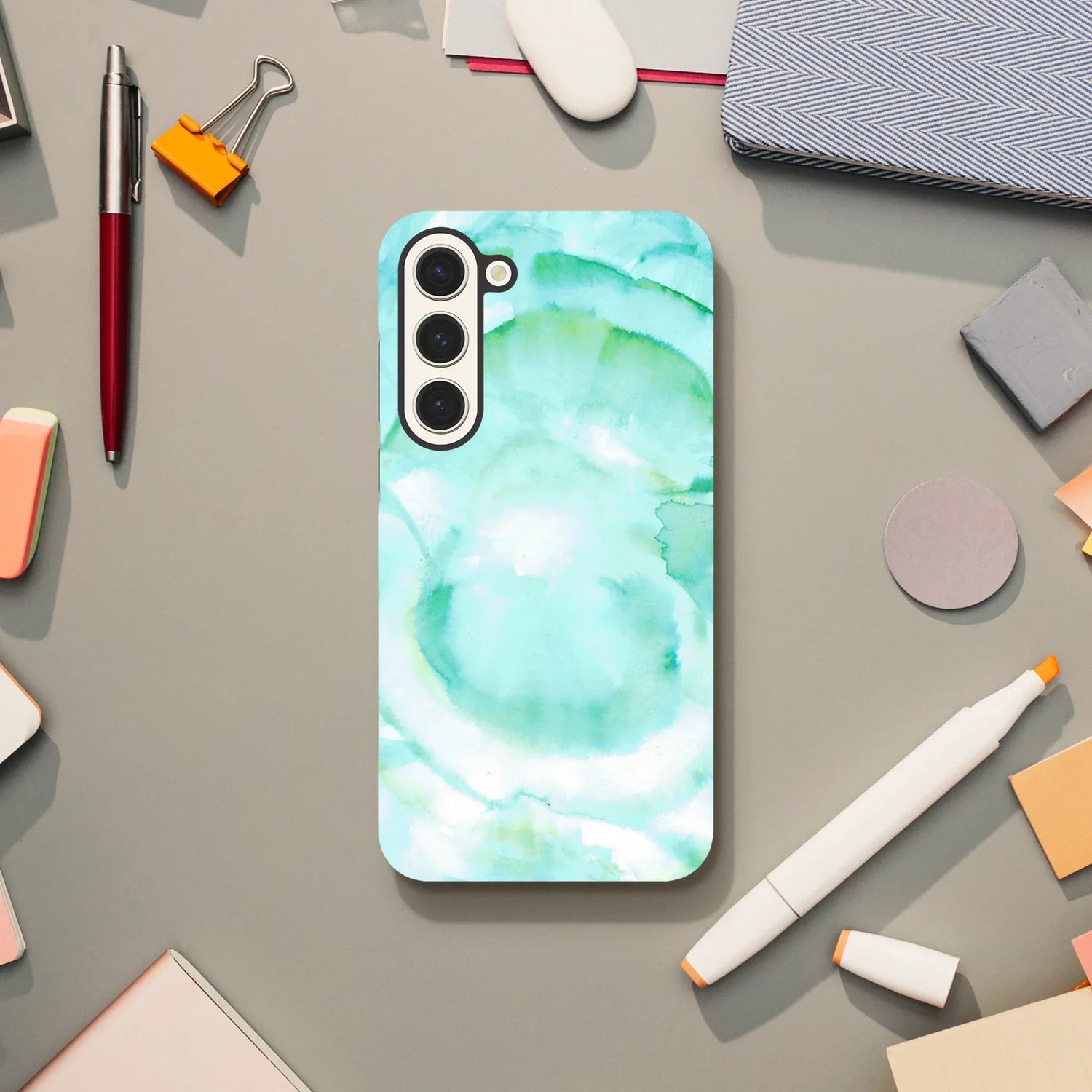 Premium Samsung Tough Case – Design Artistique Aqua Bloom - Laure Leprince - Artiste Peintre