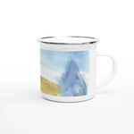Mug en émail blanc 35 cl Blue Horizon – Léger, vintage et résistant - Laure Leprince - Artiste Peintre