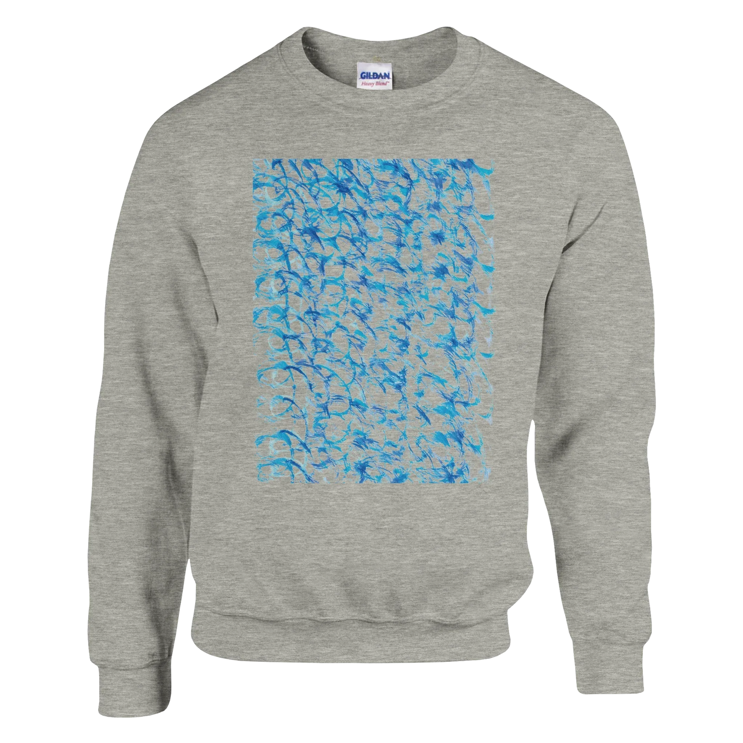 Sweatshirt Unisexe Classique Blue Waves– Impression Artistique Multicolore - Laure Leprince - Artiste Peintre