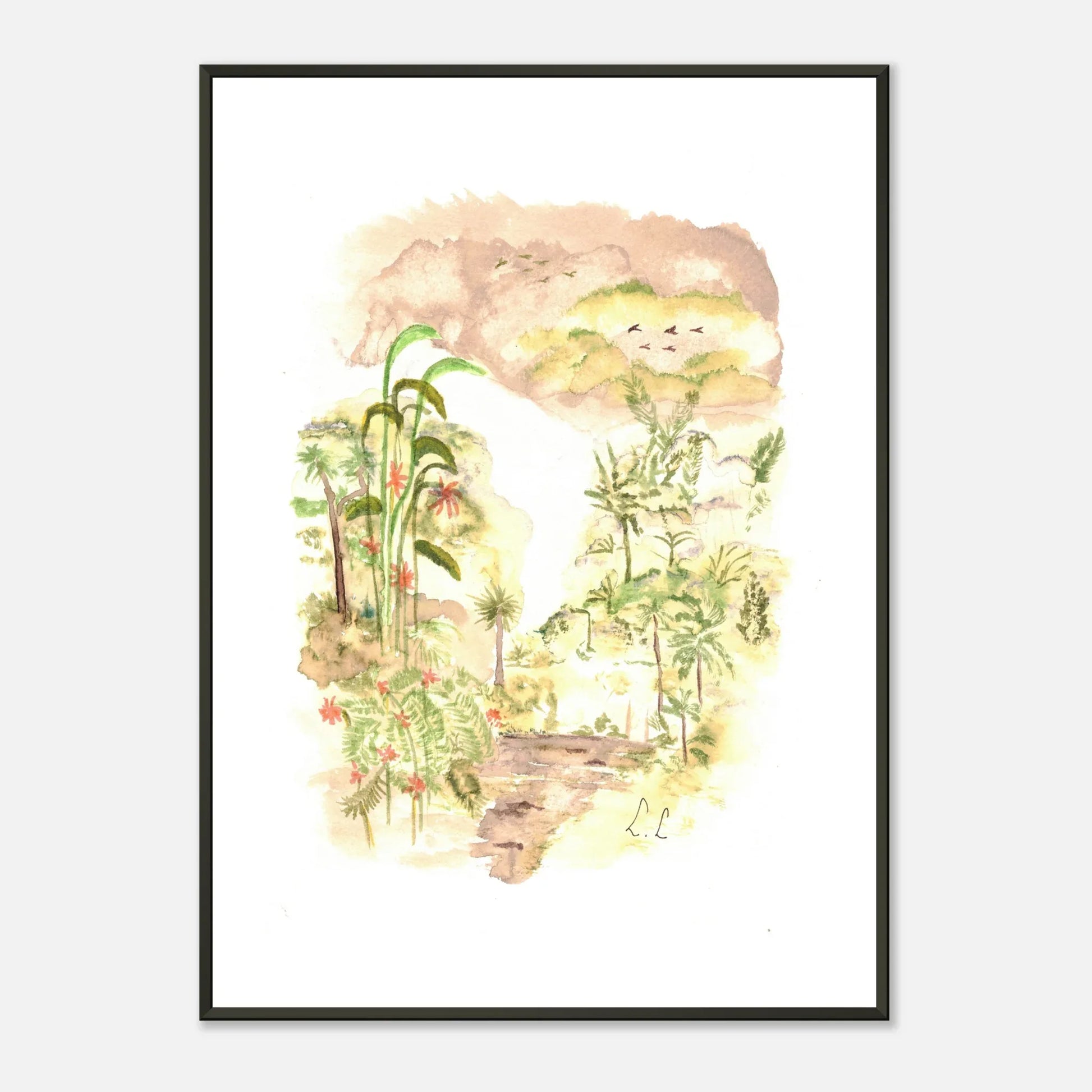 Classic Semi-Glossy Paper Metal Framed Poster Jungle - Laure Leprince - Artiste Peintre