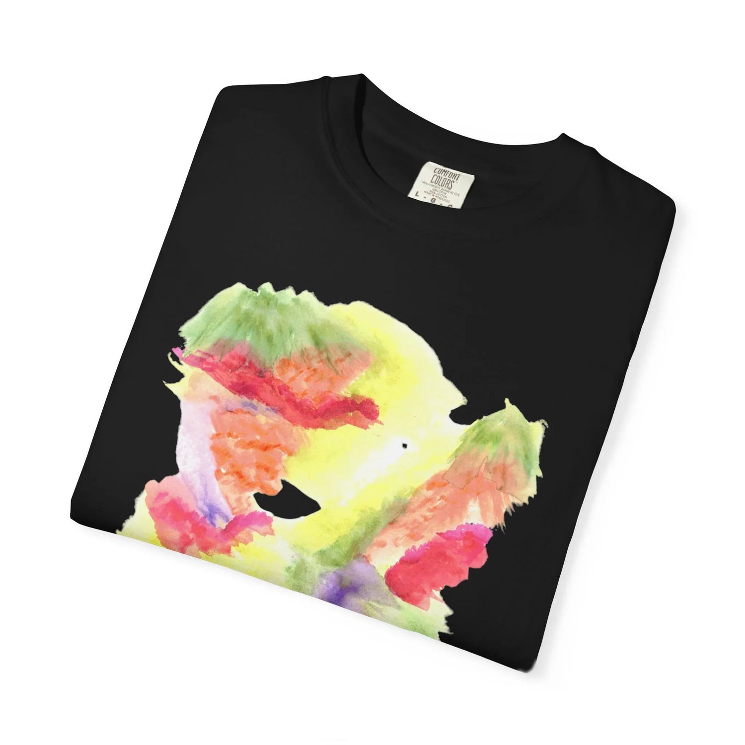 Abstract Eclosion Chromatique T-Shirt — Bright Watercolor Square Art Tee - Laure Leprince - Artiste Peintre