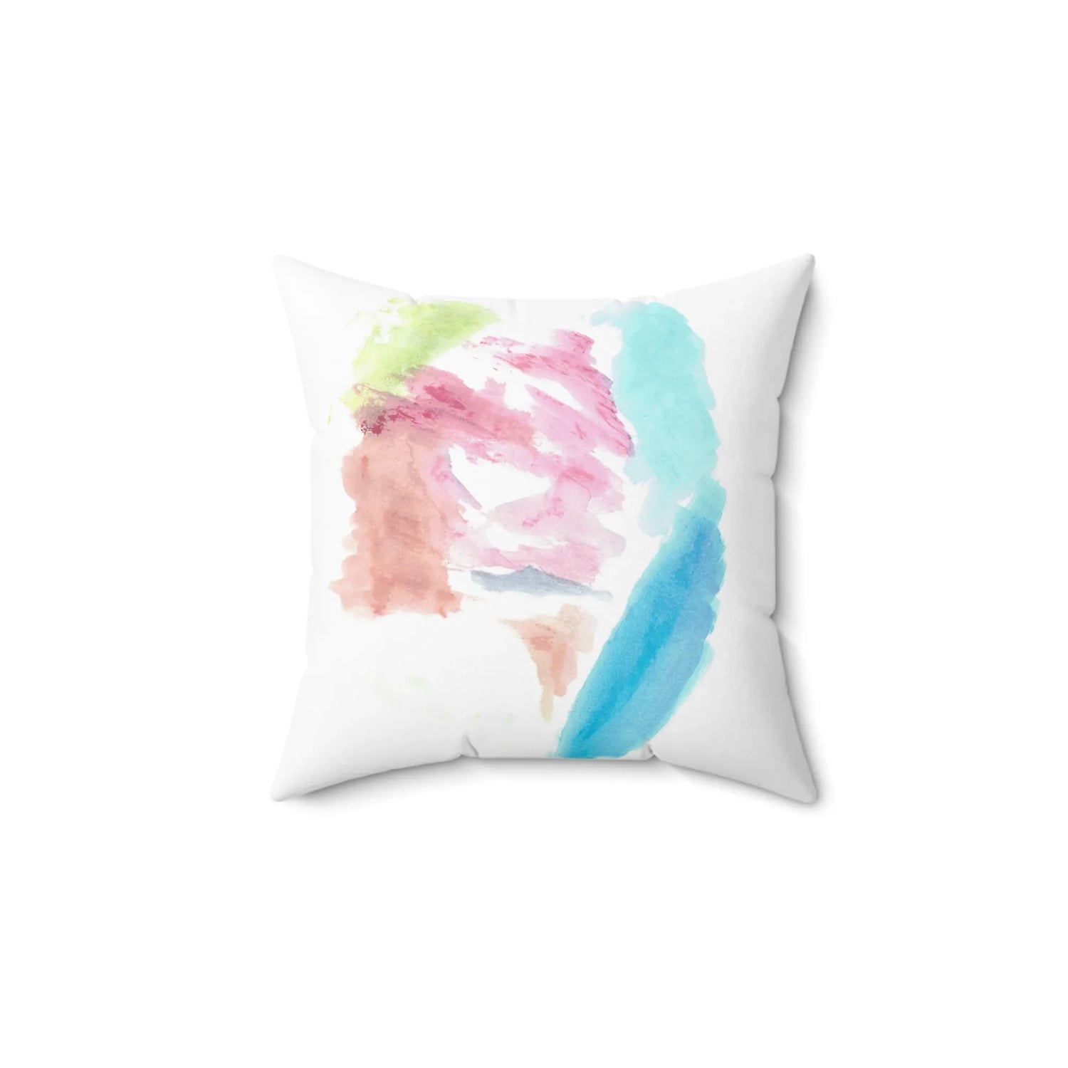 Square Throw Pillow Aurore Pastel — Minimal Brushstroke Accent - Laure Leprince - Artiste Peintre
