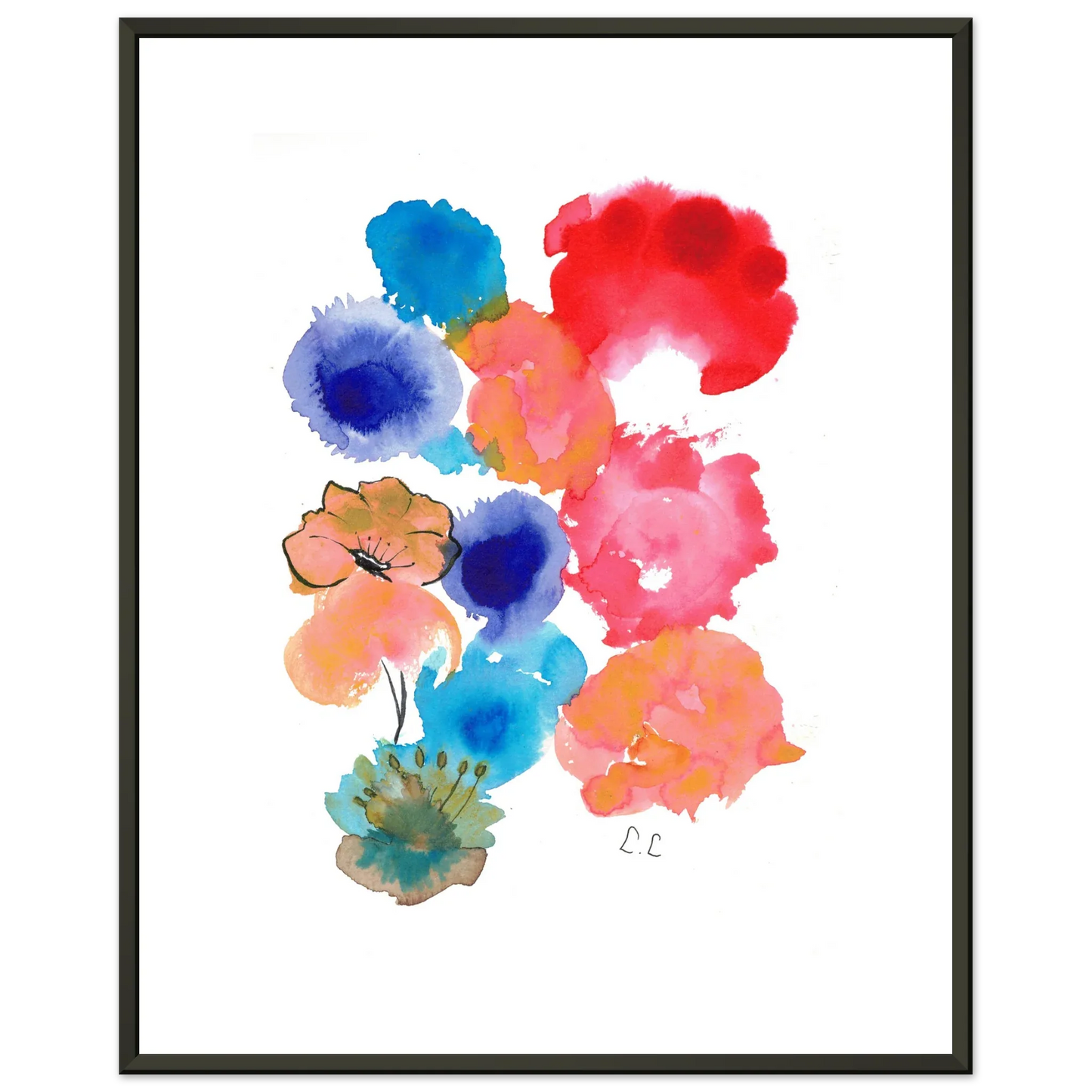 Classic Semi-Glossy Paper Metal Framed Poster Foraison Pop - Laure Leprince - Artiste Peintre