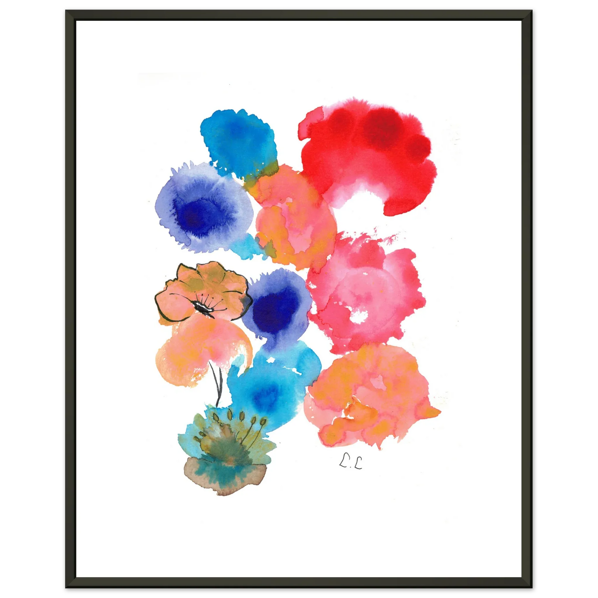 Classic Semi-Glossy Paper Metal Framed Poster Foraison Pop - Laure Leprince - Artiste Peintre