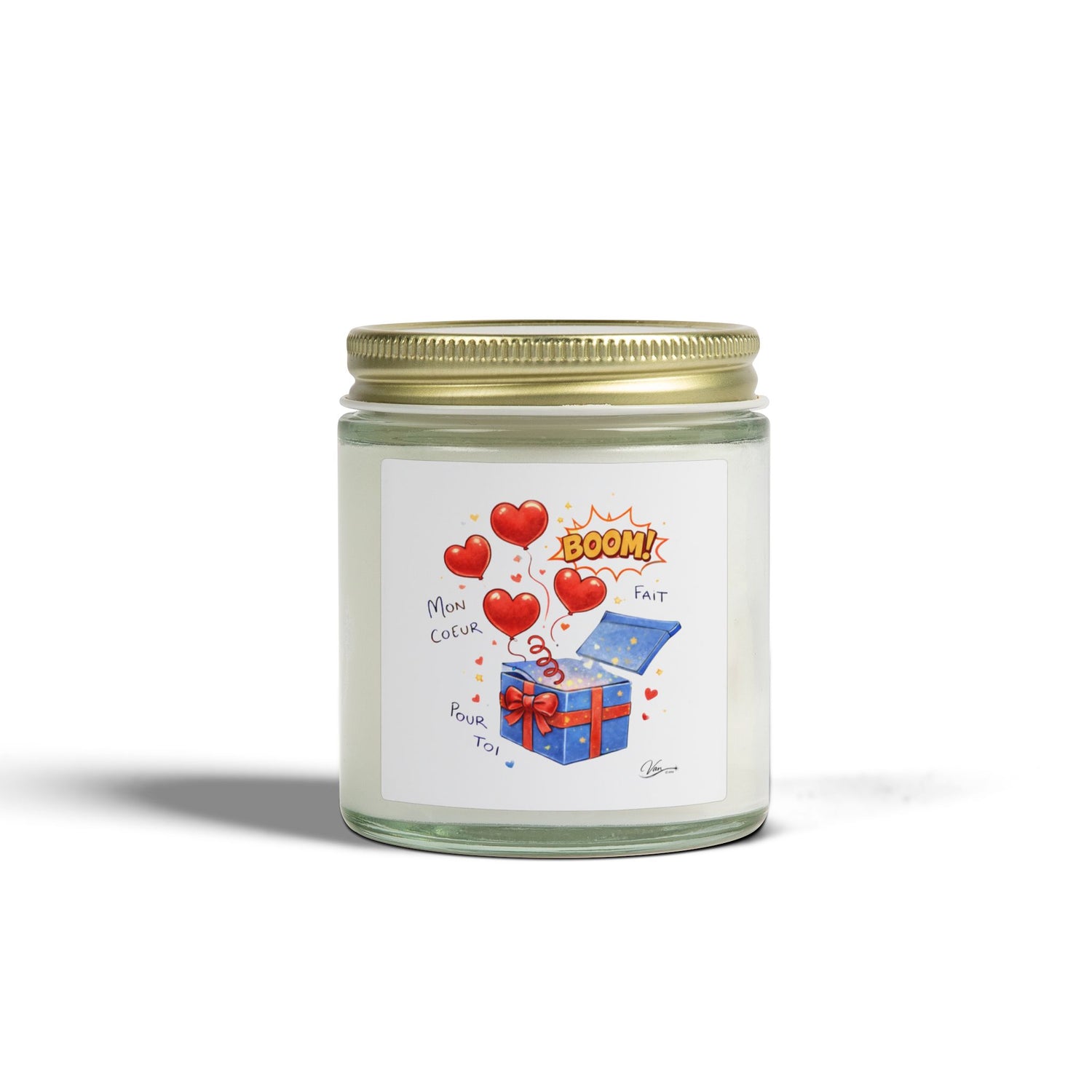 Valentine’s Coconut Apricot Scented Candle Box for him (4oz/9oz)