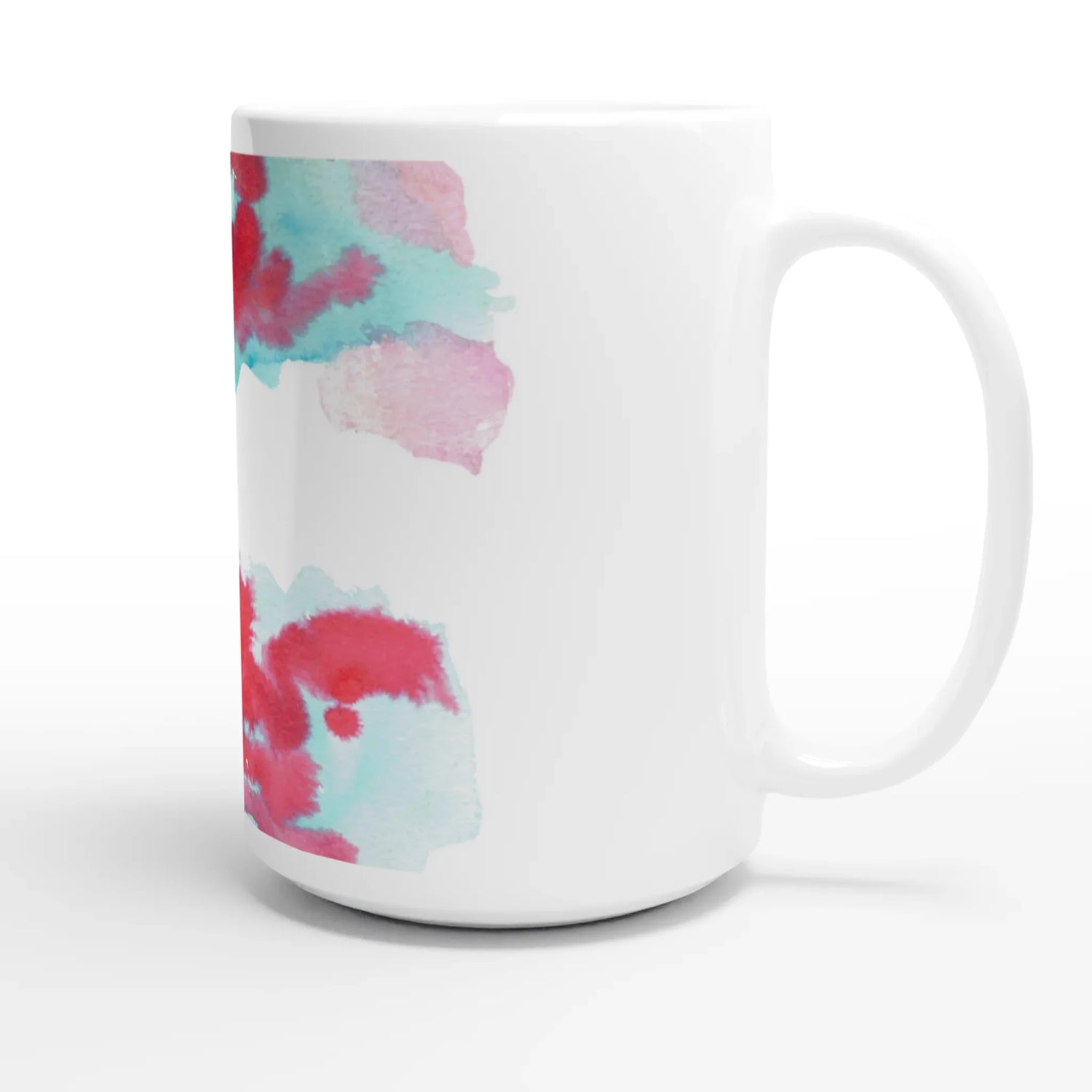 Mug en céramique blanche 44 cl Brumes Carmin – Grand format, design et qualité durable - Laure Leprince - Artiste Peintre