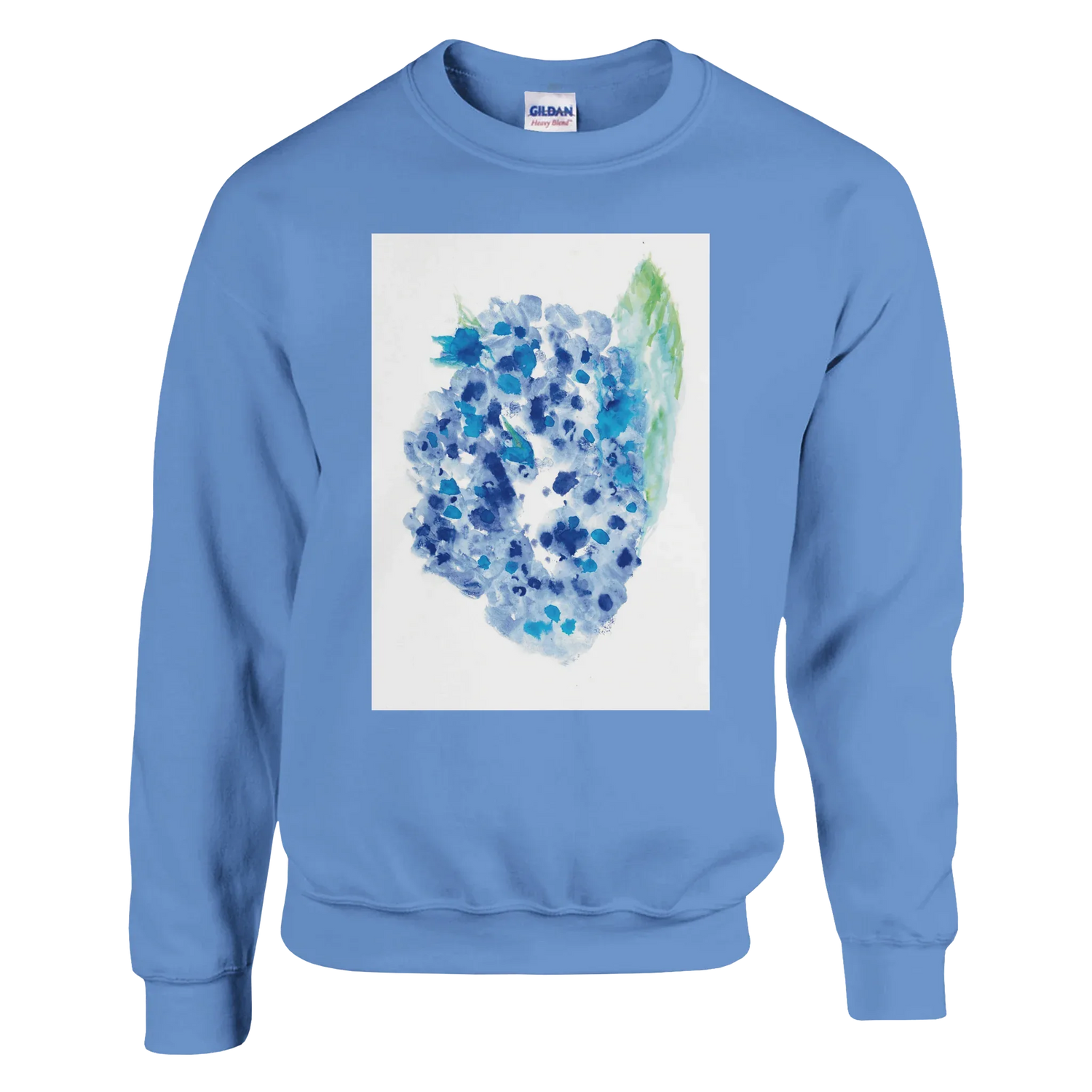 Sweatshirt Unisexe Classique – Impression Artistique Hortensia Celeste | Premium Cotton Blend - Laure Leprince - Artiste Peintre