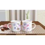 Mug en émail blanc 35 cl City Petal Drift – Léger, vintage et résistant - Laure Leprince - Artiste Peintre