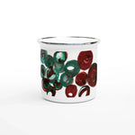 Mug en émail blanc 35 cl Resonance Emeraude– Léger, vintage et résistant - Laure Leprince - Artiste Peintre