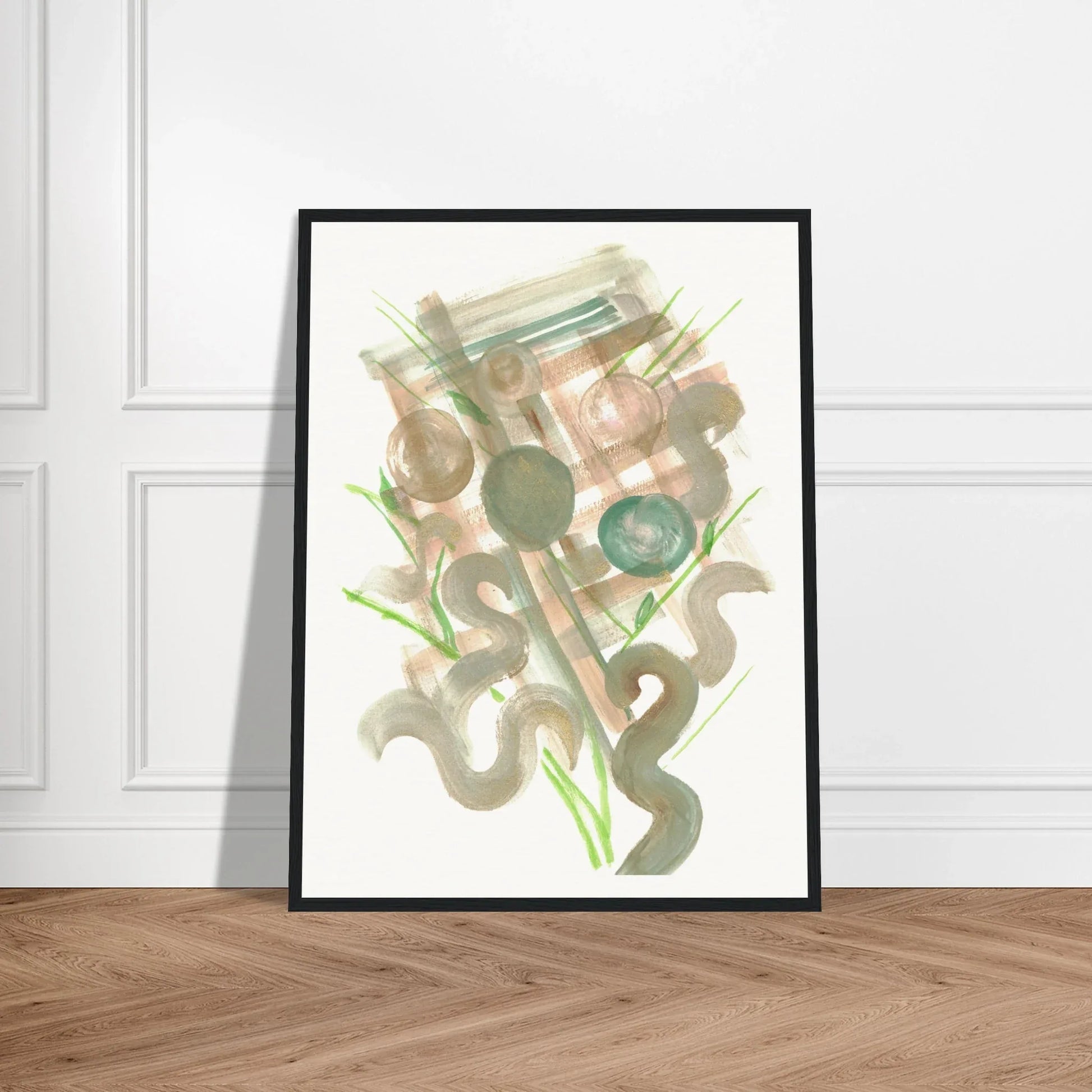 Affiche Encadrée Museum-Quality Matte Paper Wooden Framed Moss Geometry - Laure Leprince - Artiste Peintre