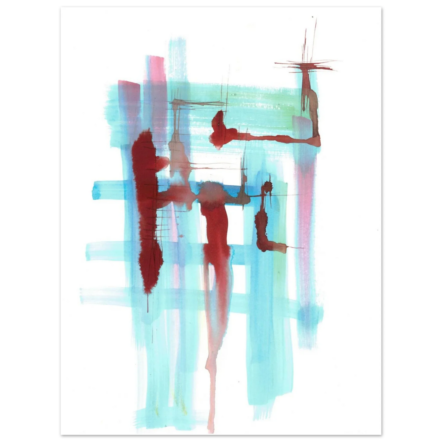 Premium Matte Paper Poster Aquarelle Originale RDJ3-10 - Laure Leprince - Artiste Peintre