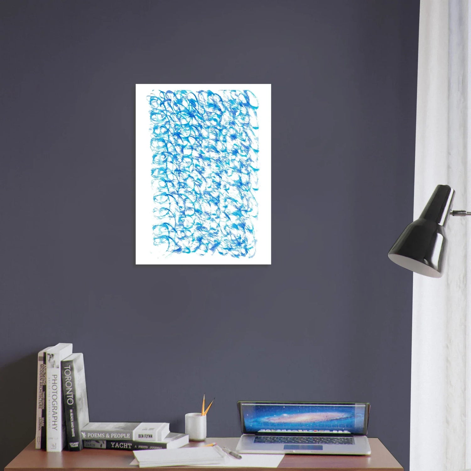 Affiche premium sur papier mat Blue Waves– Art mural de qualité supérieure - Laure Leprince - Artiste Peintre