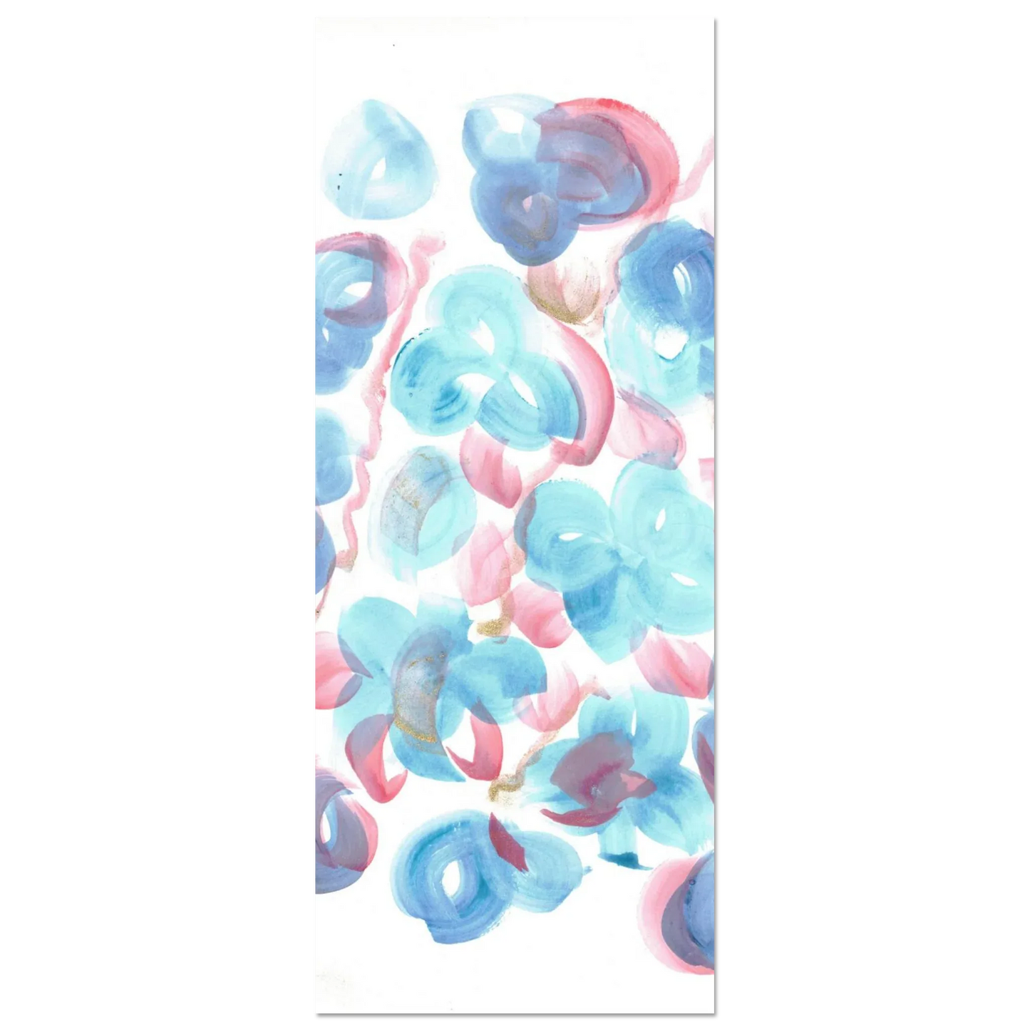 Abstract Floral Blush & Teal: Dreamy Watercolor Art Print on Premium Matte Paper - Laure Leprince - Artiste Peintre