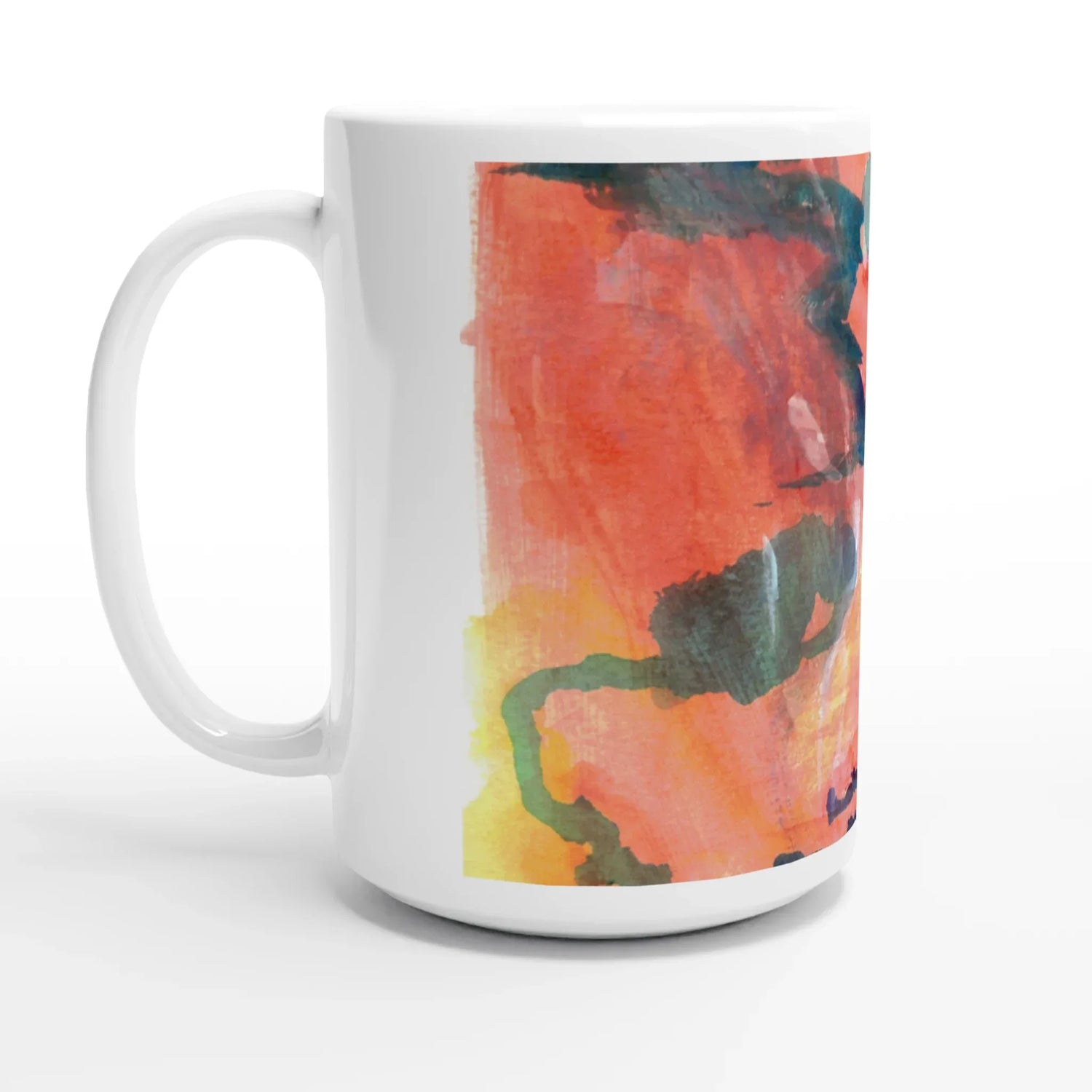 Mug en céramique blanche 44 cl Neon mirage – Grand format, design et qualité durable - Laure Leprince - Artiste Peintre