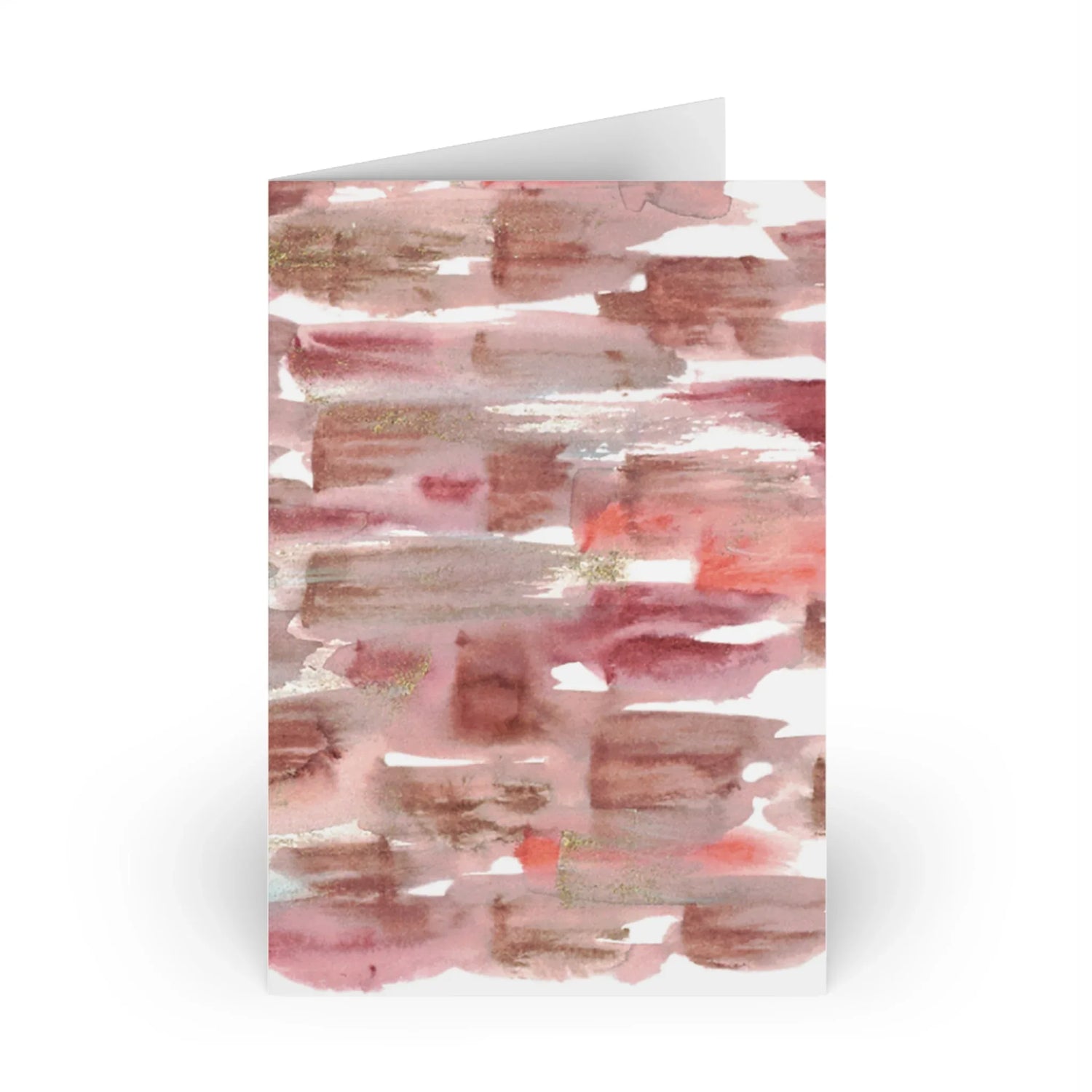 Terracotta Waves Watercolor Leaf Greeting Card - Elegant - Laure Leprince - Artiste Peintre