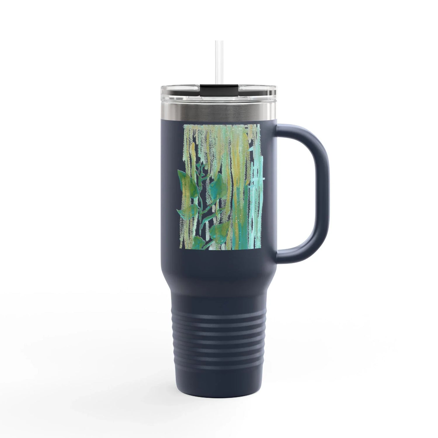 40oz Insulated Travel Mug – Veine Verte Watercolor Design - Laure Leprince - Artiste Peintre