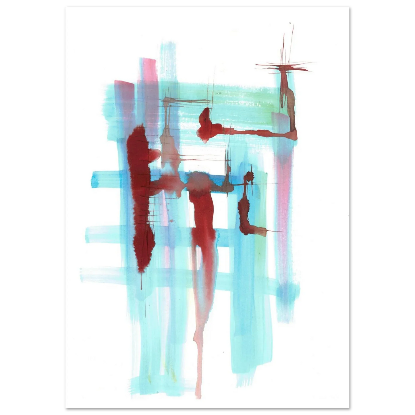 Premium Matte Paper Poster Aquarelle Originale RDJ3-10 - Laure Leprince - Artiste Peintre