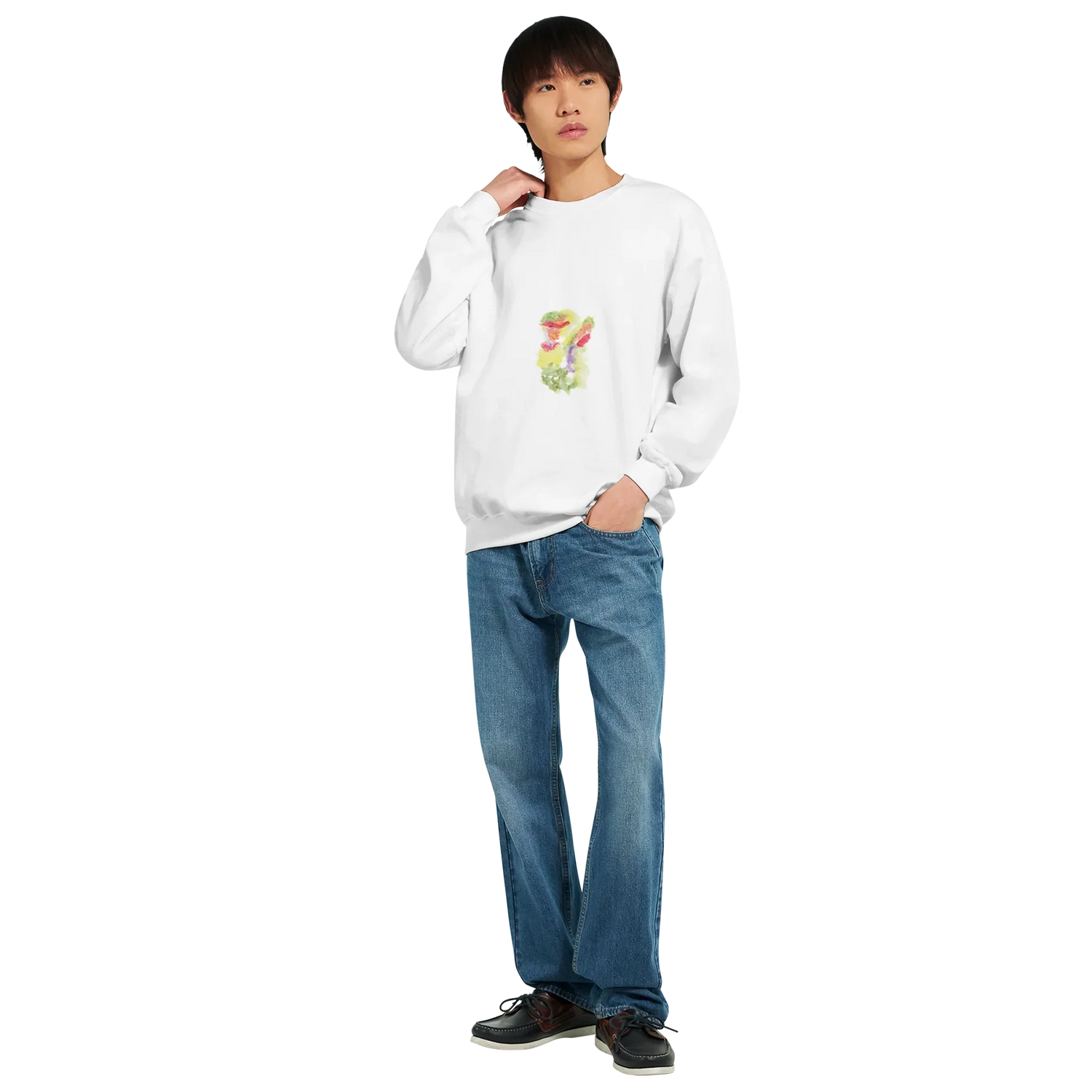 Sweatshirt Unisexe Classique Eclosion Chromatique – Impression Artistique Multicolore | Premium Cotton Blend - Laure Leprince - Artiste Peintre