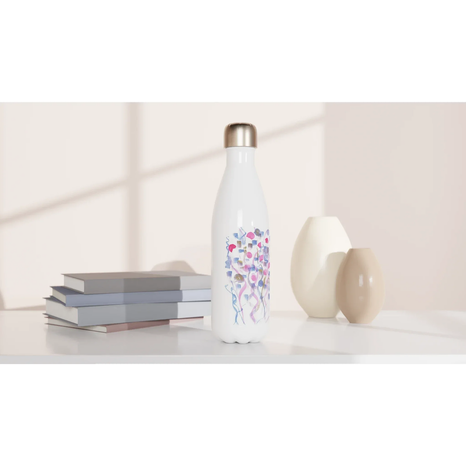Bouteille isotherme en acier inoxydable 500 ml Petal Drift – Design artistique exclusif - Laure Leprince - Artiste Peintre