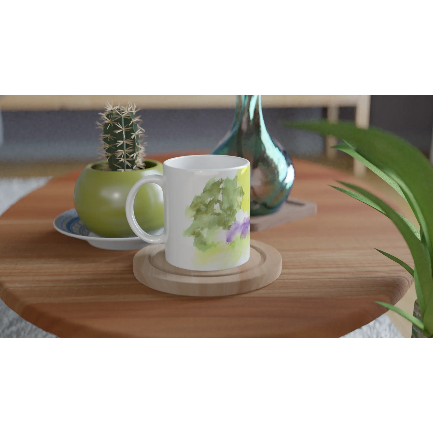 Mug en céramique 325 ml à bord colore Eclosion Chromatique – Élégant et éclatant - Laure Leprince - Artiste Peintre