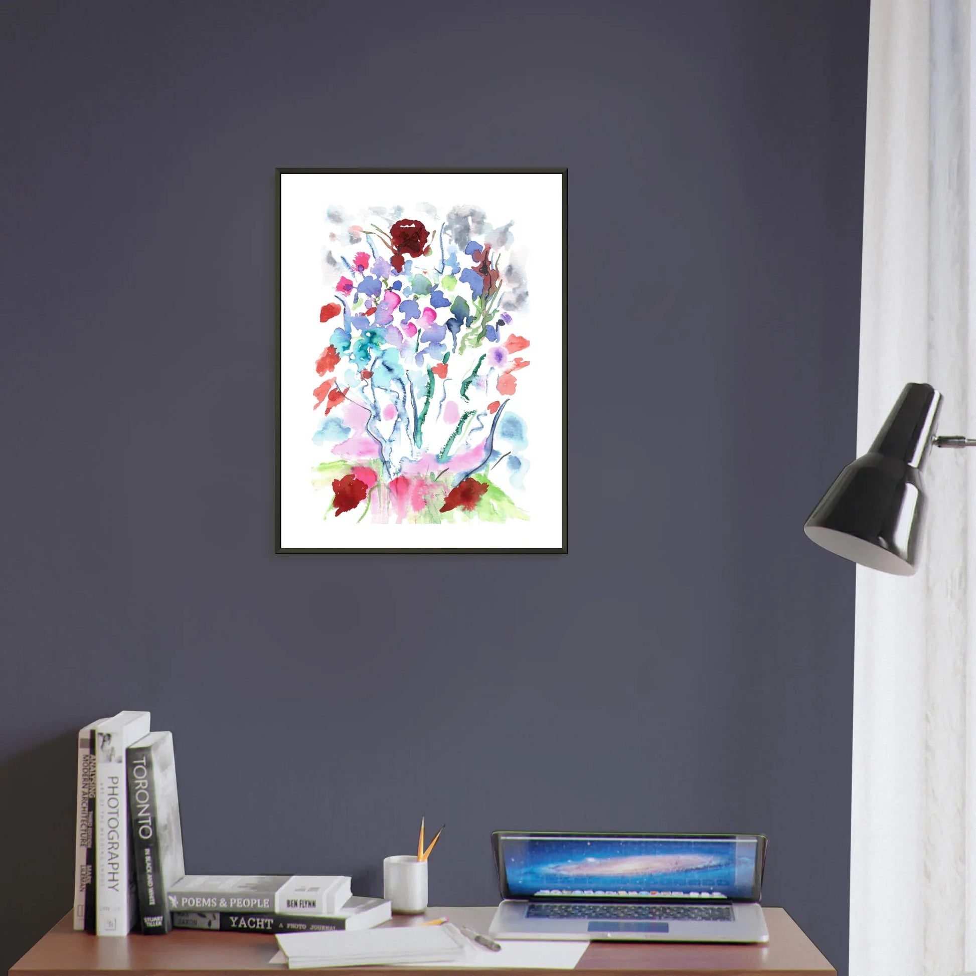 Classic Semi-Glossy Paper Metal Framed Poster Floral - Laure Leprince - Artiste Peintre