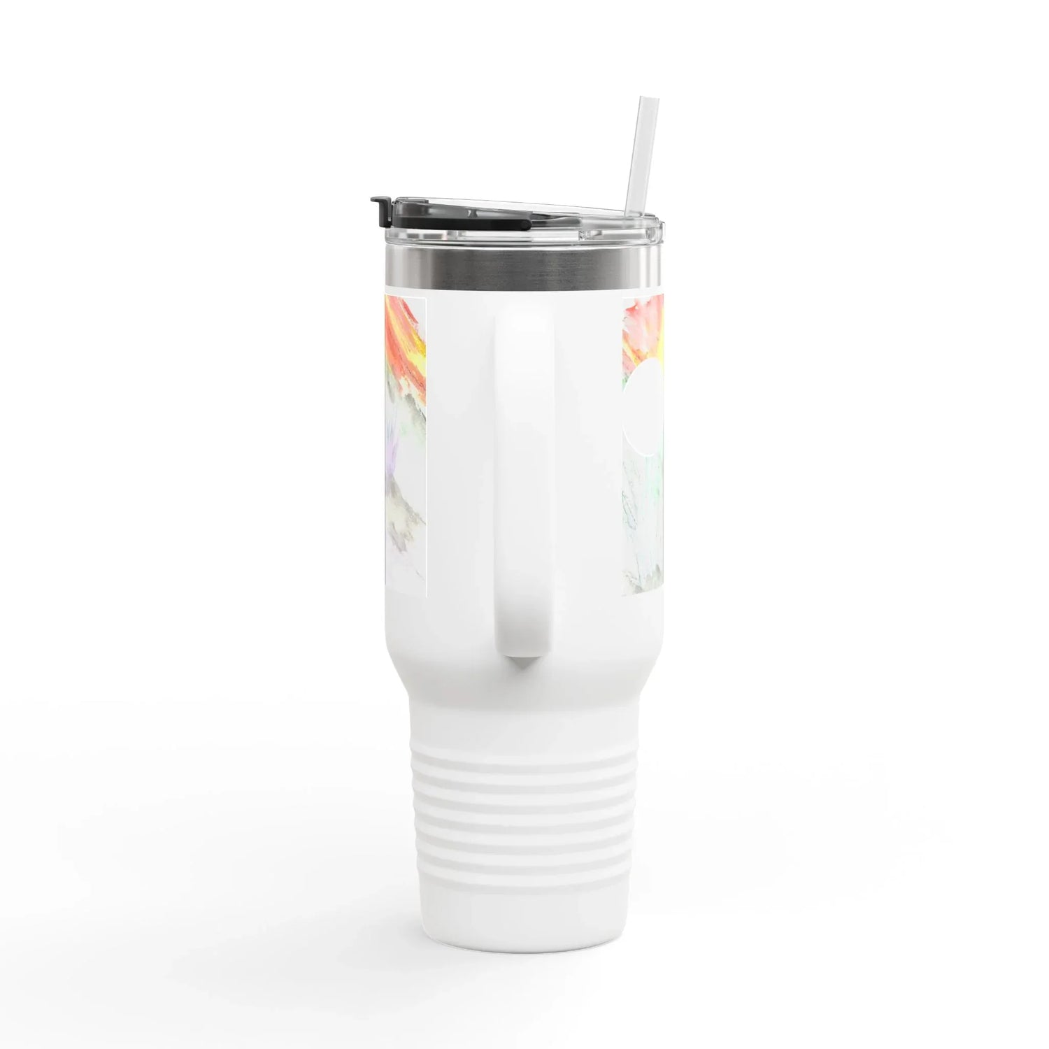 40oz Insulated Travel Mug –Lavander Drift Watercolor Design - Laure Leprince - Artiste Peintre