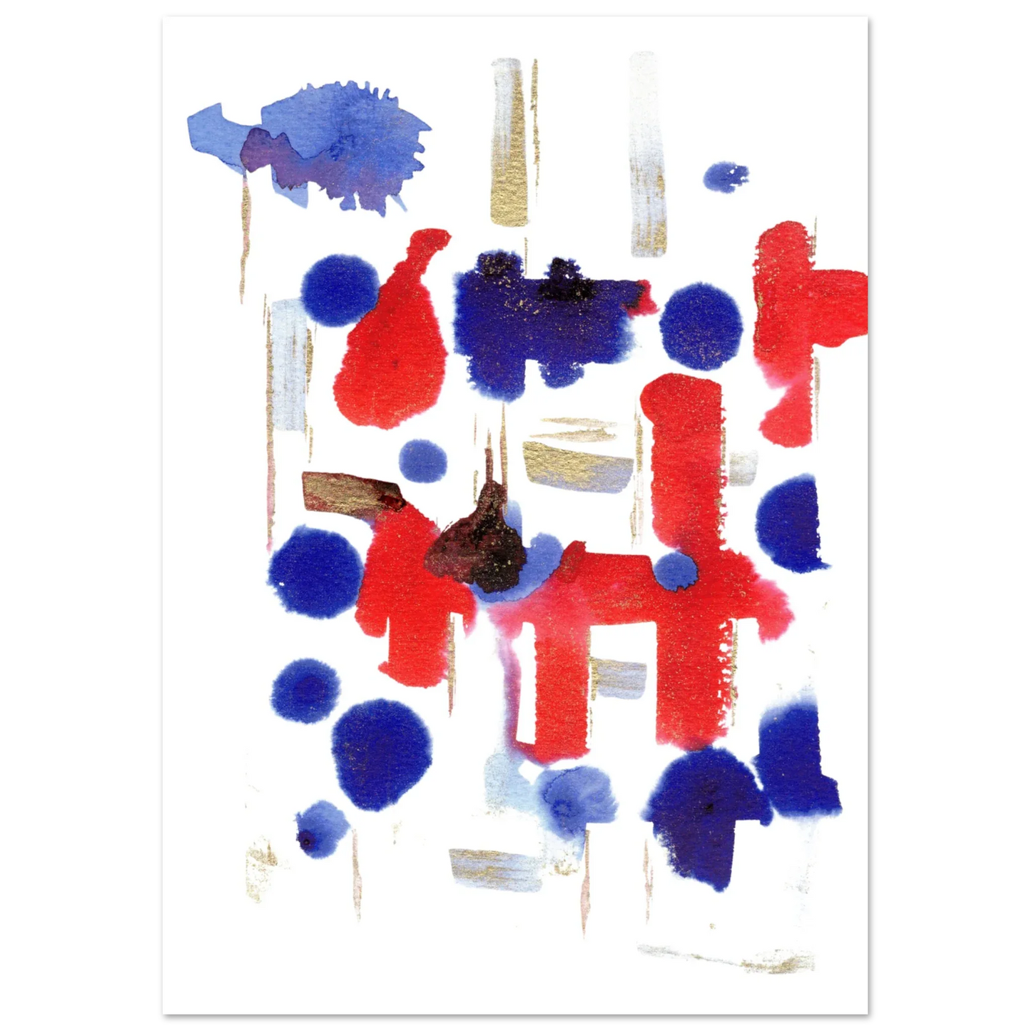 Affiche premium sur papier mat Structure carmine – Art mural de qualité supérieure - Laure Leprince - Artiste Peintre