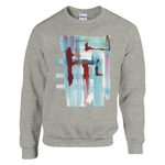 Sweatshirt Unisexe Classique Structres liquides – Impression Artistique Multicolore - Laure Leprince - Artiste Peintre