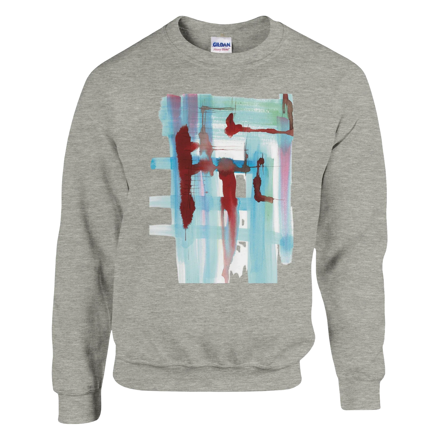 Sweatshirt Unisexe Classique Structres liquides – Impression Artistique Multicolore - Laure Leprince - Artiste Peintre