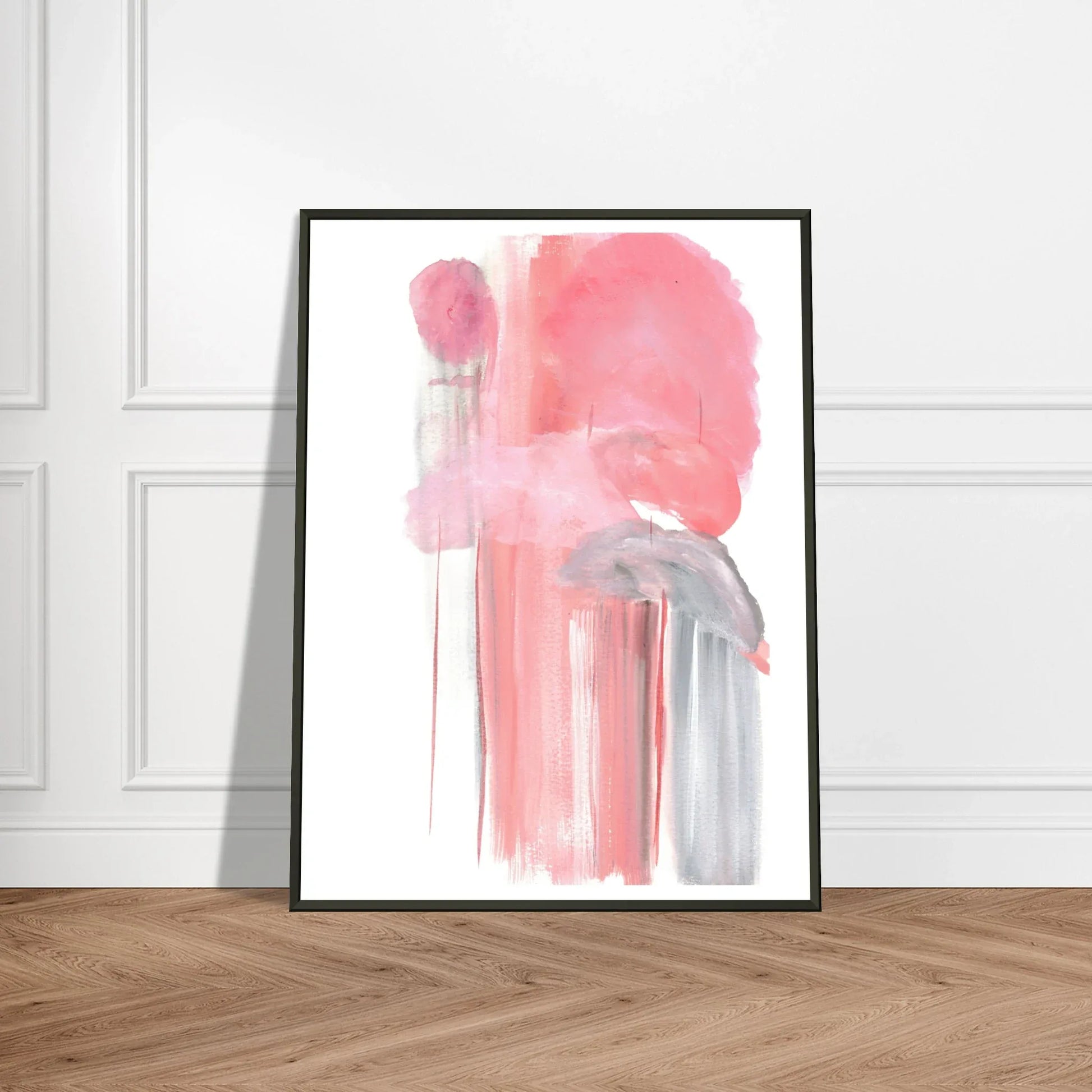 Aquarelle Encadrée Aluminium Élégant – Par l'Artiste Laure Leprince Blush Cascade - Laure Leprince - Artiste Peintre