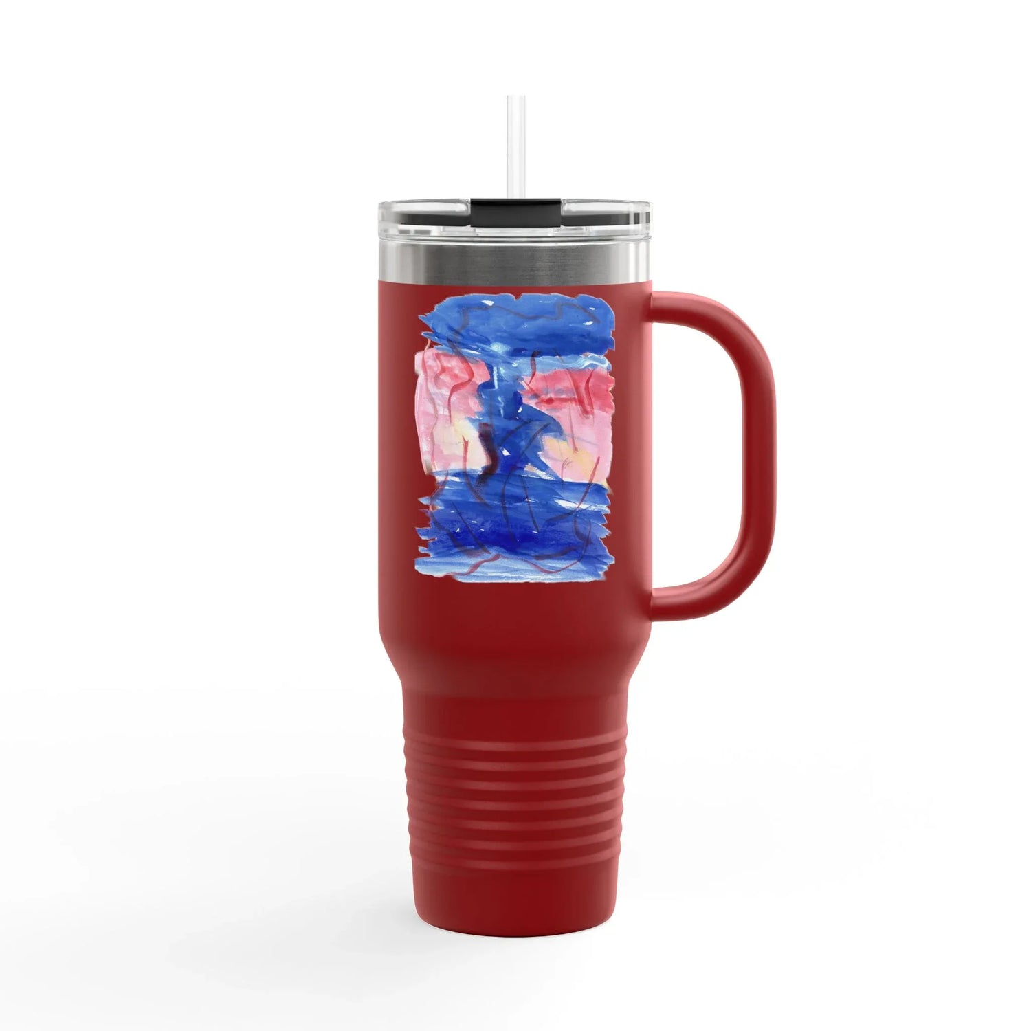 40oz Insulated Travel Mug – Midnight SirenWatercolor Design - Laure Leprince - Artiste Peintre