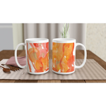 Mug en céramique blanche 44 cl Sunrice Floral – Grand format, design et qualité durable - Laure Leprince - Artiste Peintre