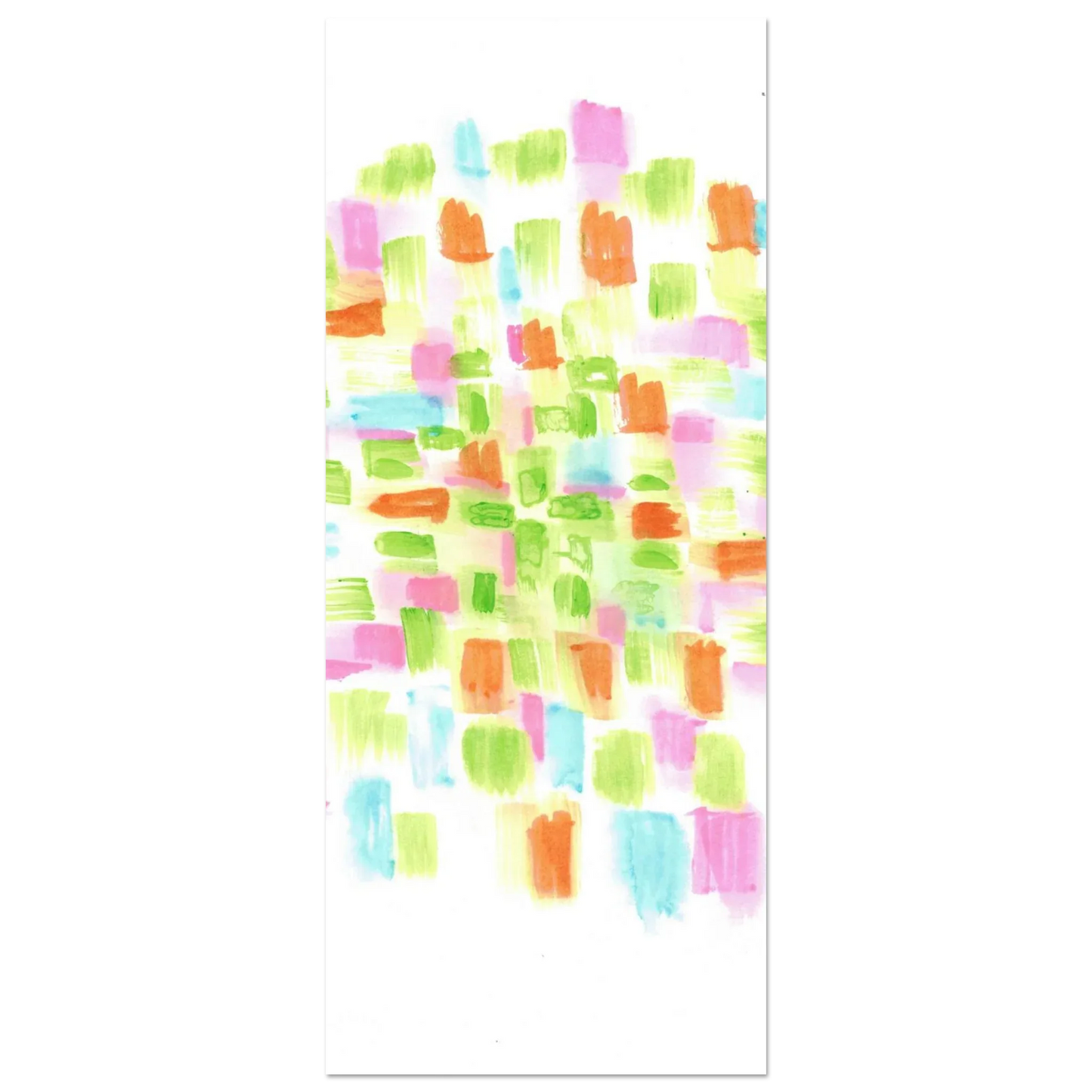 Abstract Watercolor Splash Art Print - Premium Matte Paper Poster with Vibrant Pink & Green Hues - Laure Leprince - Artiste Peintre