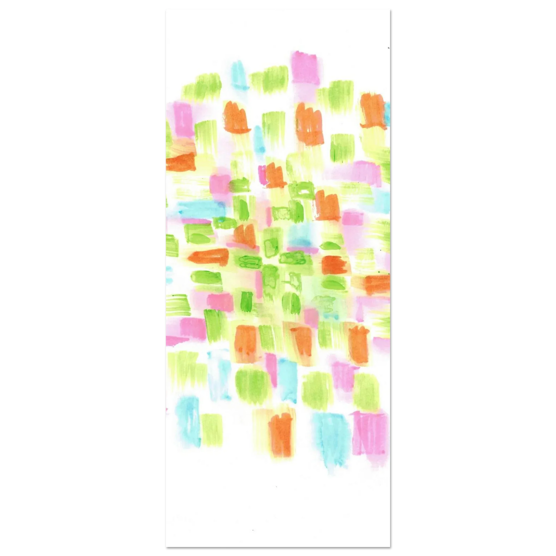 Abstract Watercolor Splash Art Print - Premium Matte Paper Poster with Vibrant Pink & Green Hues - Laure Leprince - Artiste Peintre