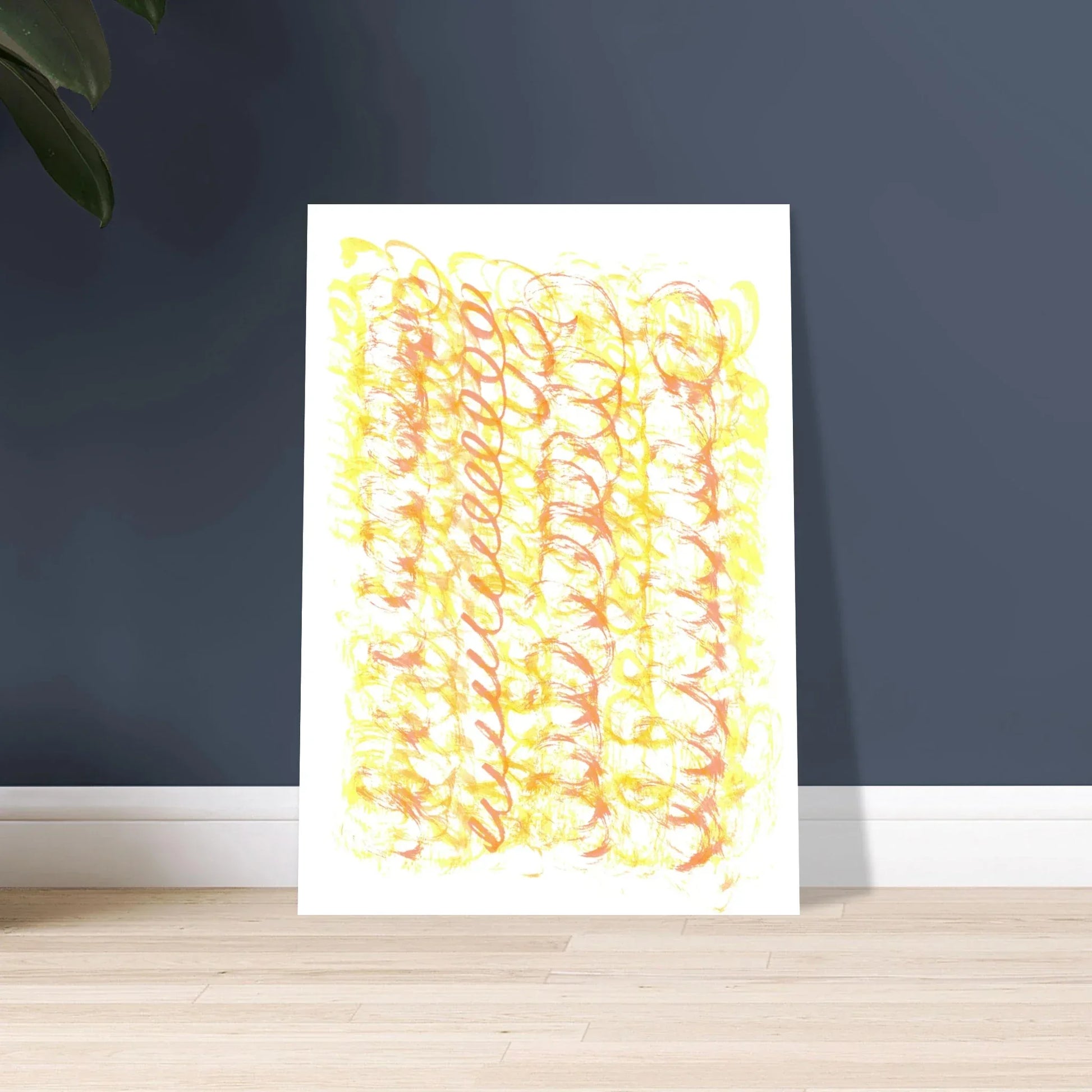 Affiche premium sur papier mat Yellow Waves – Art mural de qualité supérieure - Laure Leprince - Artiste Peintre