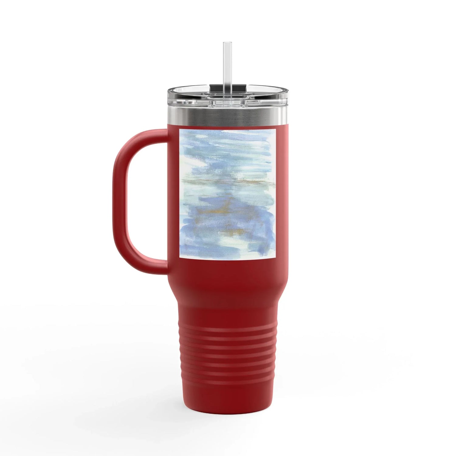 40oz Insulated Travel Mug – Silent Water Watercolor Design - Laure Leprince - Artiste Peintre
