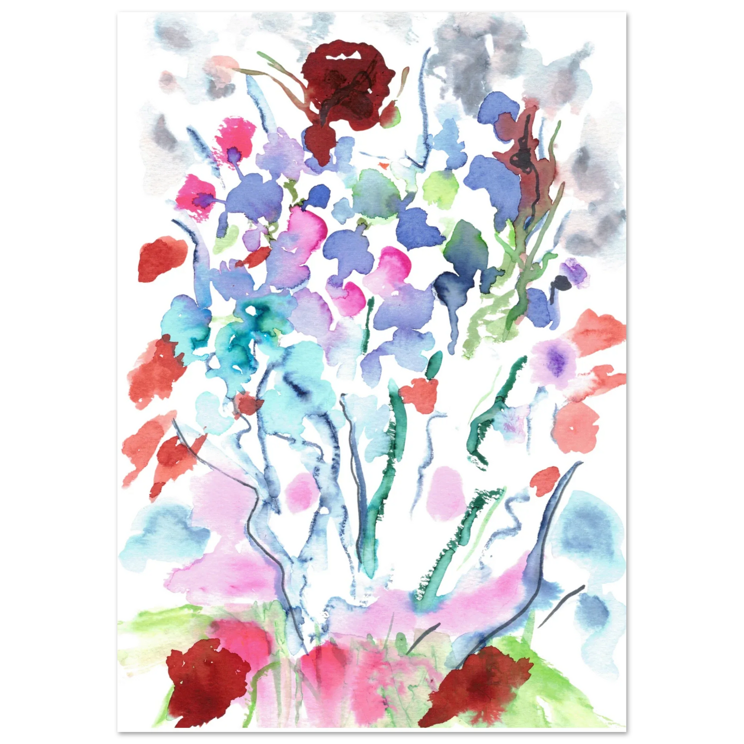 Affiche premium sur papier mat Floral – Art mural de qualité supérieure - Laure Leprince - Artiste Peintre