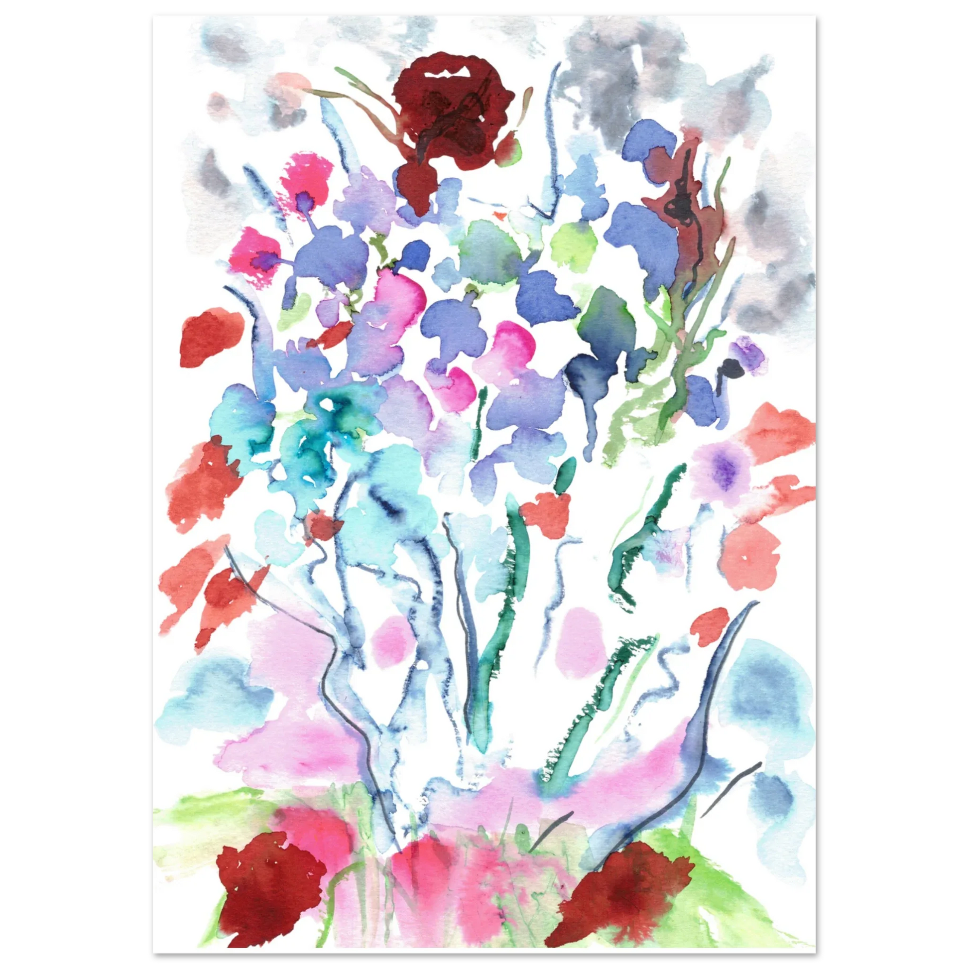 Affiche premium sur papier mat Floral – Art mural de qualité supérieure - Laure Leprince - Artiste Peintre