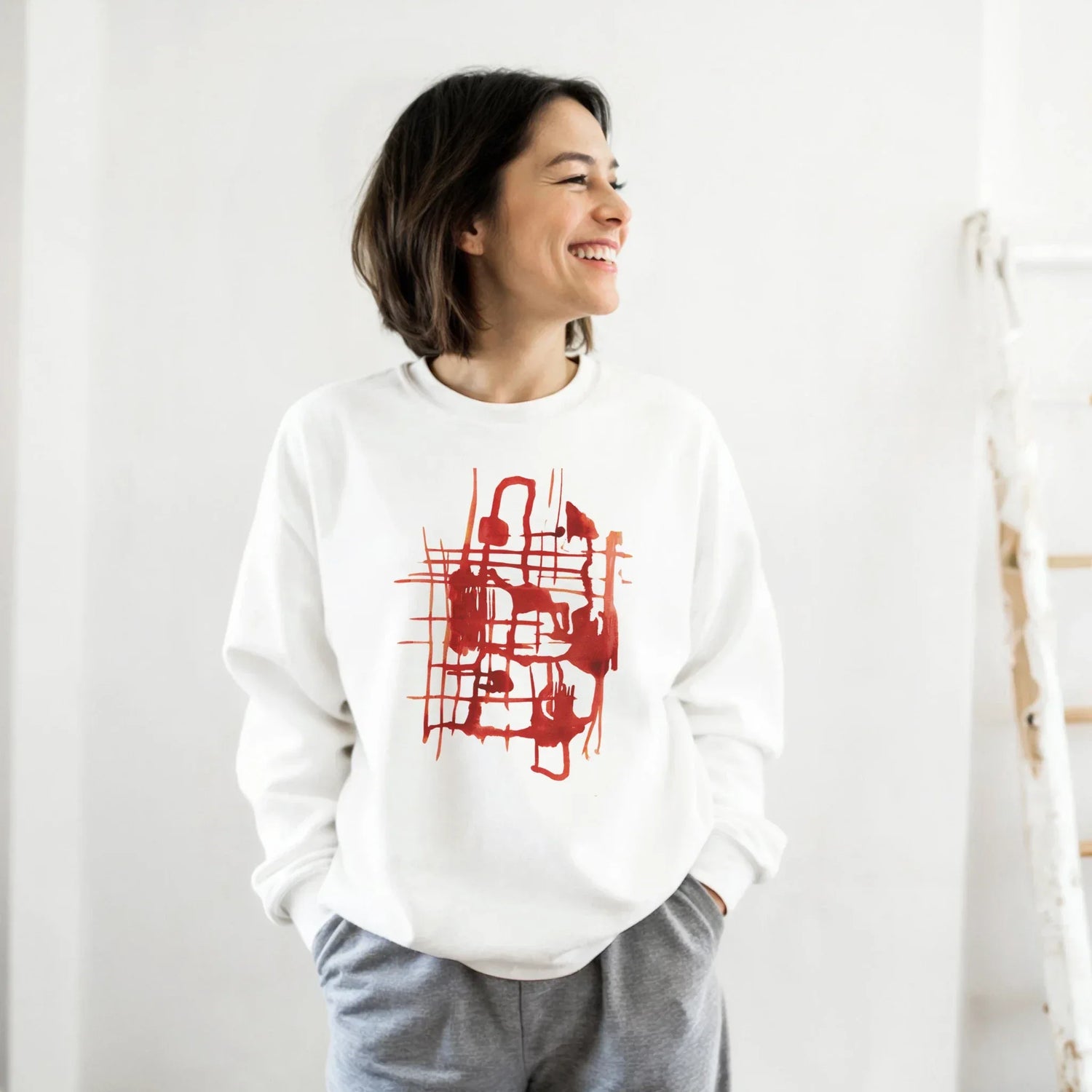 Sweatshirt Unisexe Classique Solar Frame – Impression Artistique Multicolore - Laure Leprince - Artiste Peintre