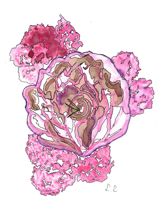 💖 Énergie magenta – Aquarelle vibrante par Laure Leprince