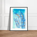Affiche Encadrée Museum-Quality Matte Paper Wooden Framed Blue Sprouts - Laure Leprince - Artiste Peintre