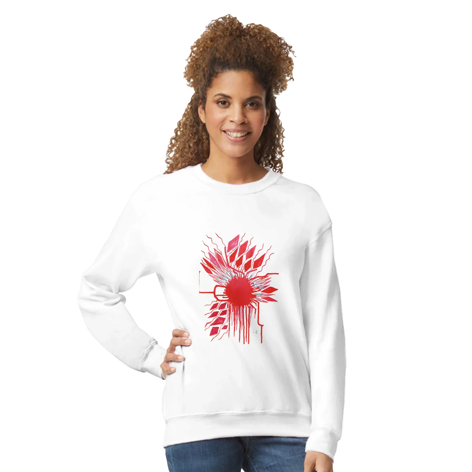 Sweatshirt Unisexe Classique Red– Impression Artistique Multicolore - Laure Leprince - Artiste Peintre