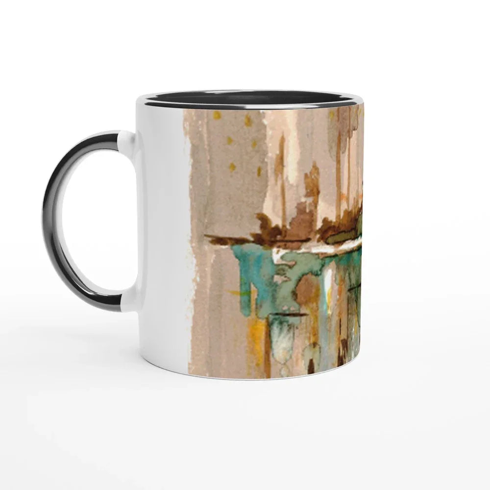 Mug en céramique blanche 325 ml City – Élégance, sécurité et durabilité - Laure Leprince - Artiste Peintre