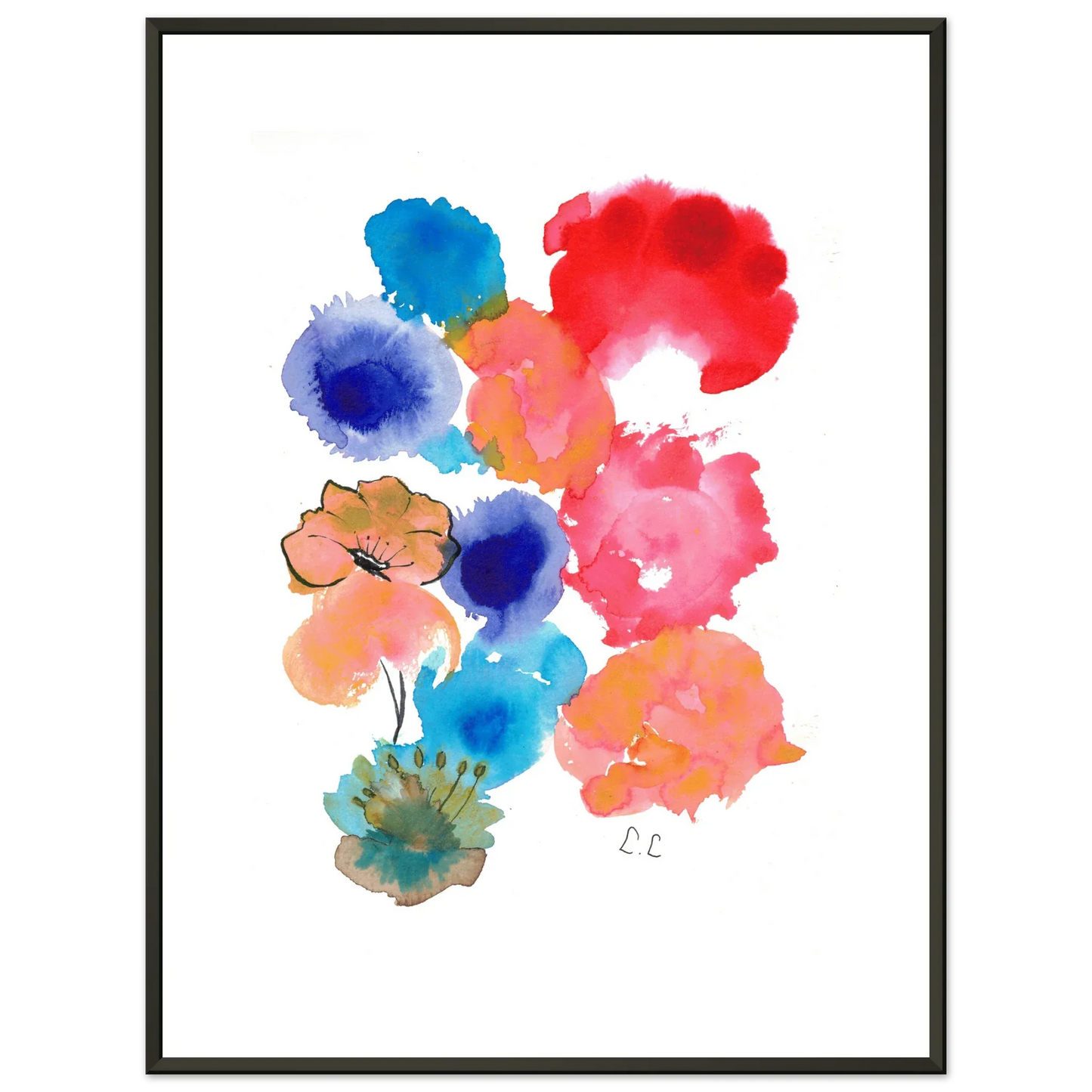 Classic Semi-Glossy Paper Metal Framed Poster Foraison Pop - Laure Leprince - Artiste Peintre