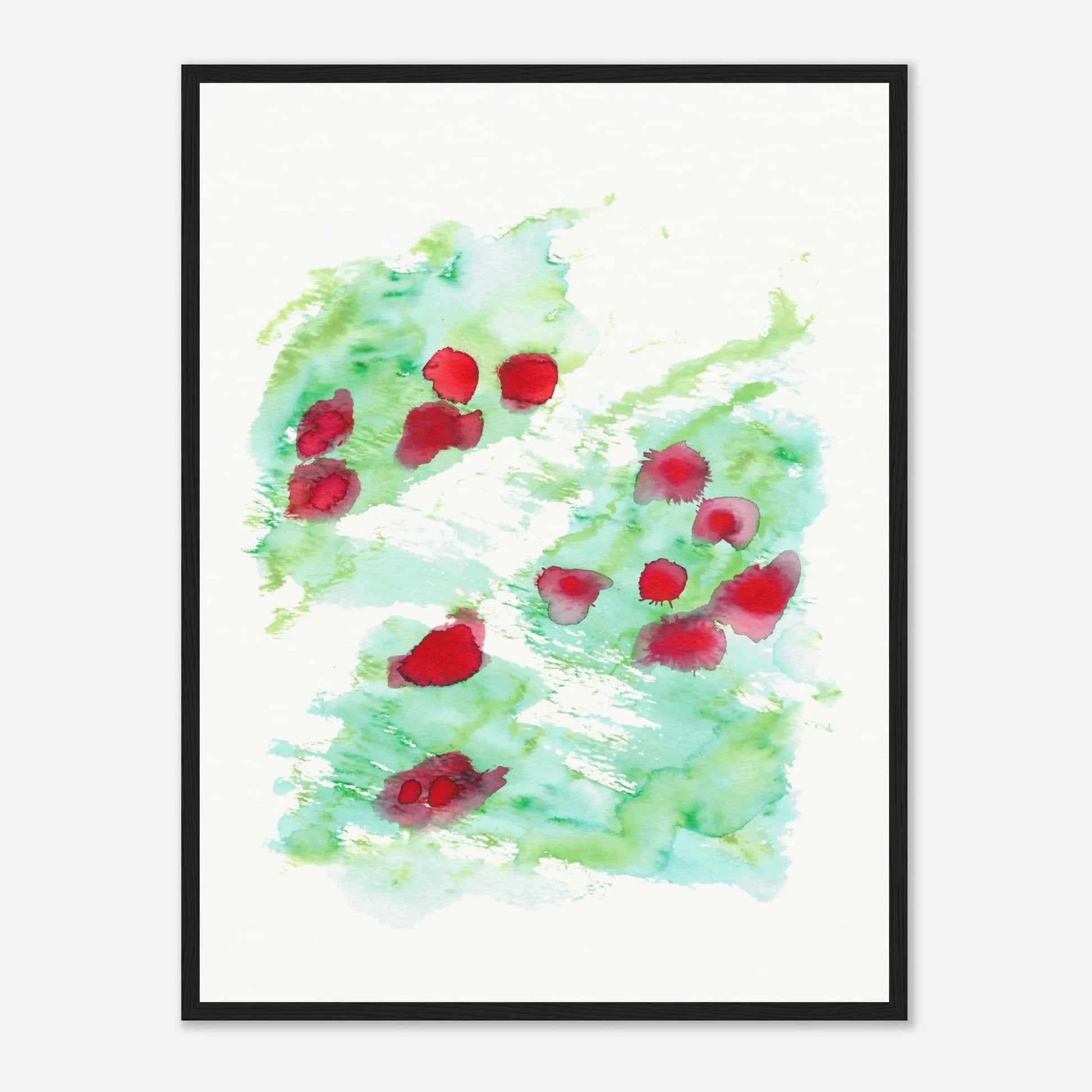 Affiche Encadrée Museum-Quality Matte Paper Aluminium Framed Eclats rouges - Laure Leprince - Artiste Peintre